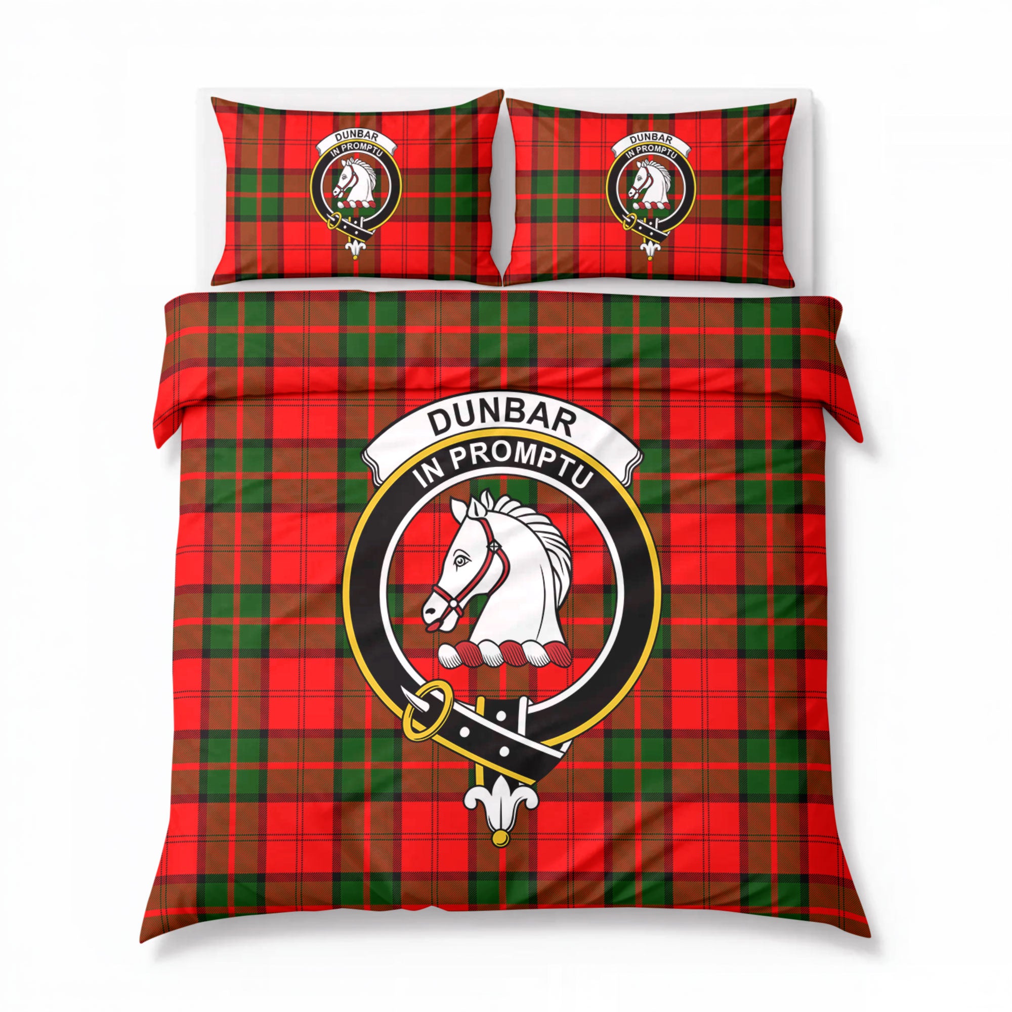 Dunbar Modern Tartan Crest Bedding Set