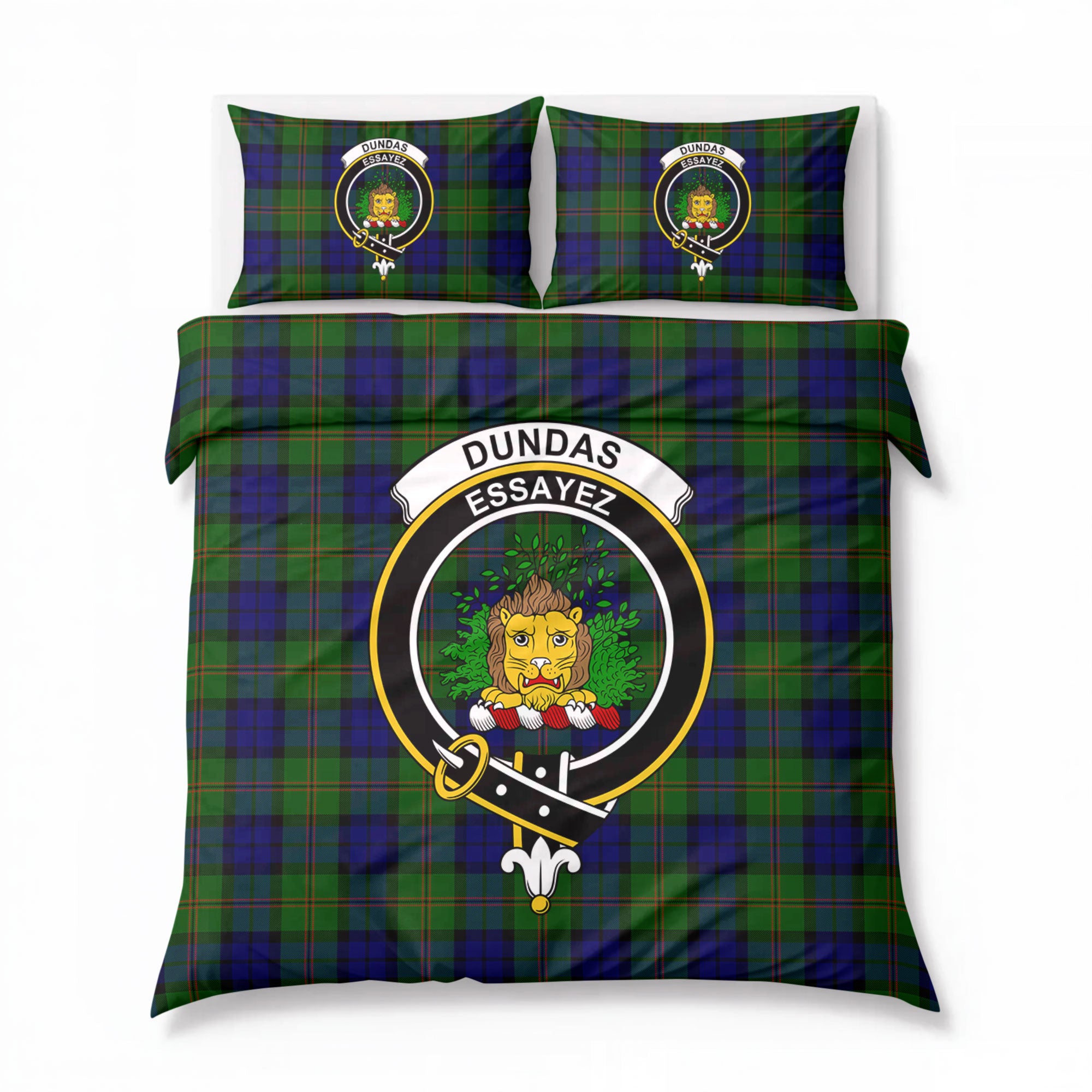 Dundas Modern Tartan Crest Bedding Set