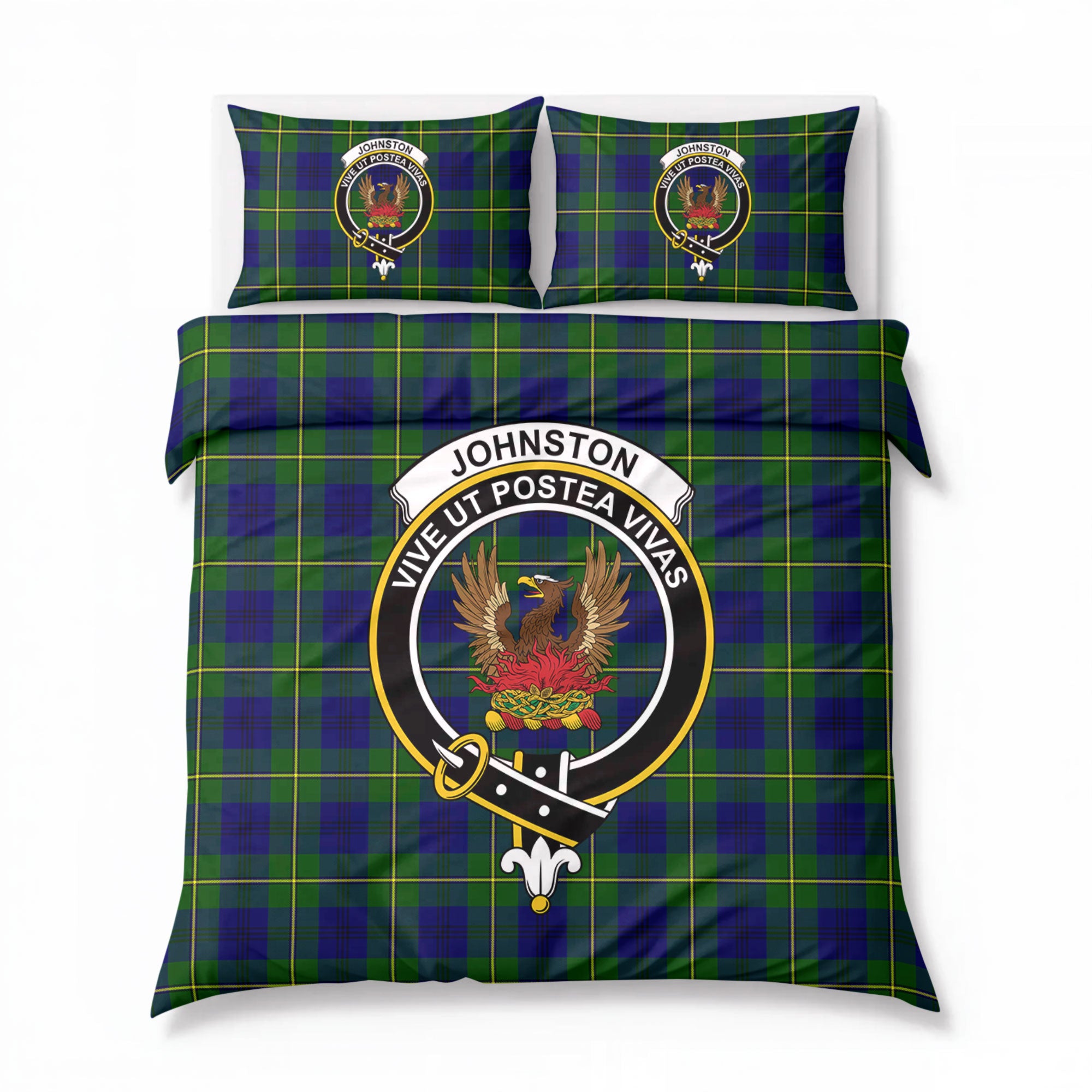 Johnston of Caskieben Tartan Crest Bedding Set