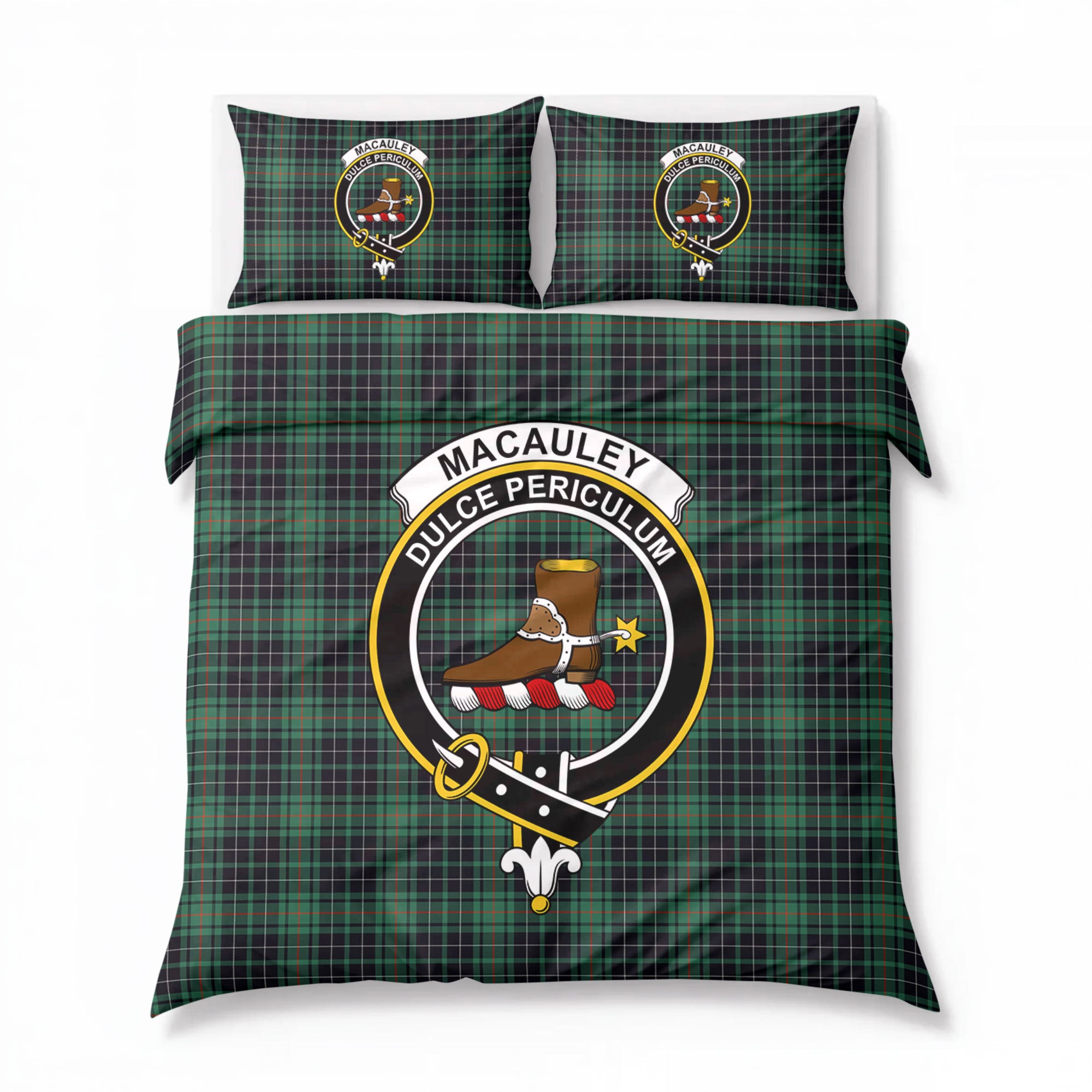 MacAuley Hunting Ancient Tartan Crest Bedding Set