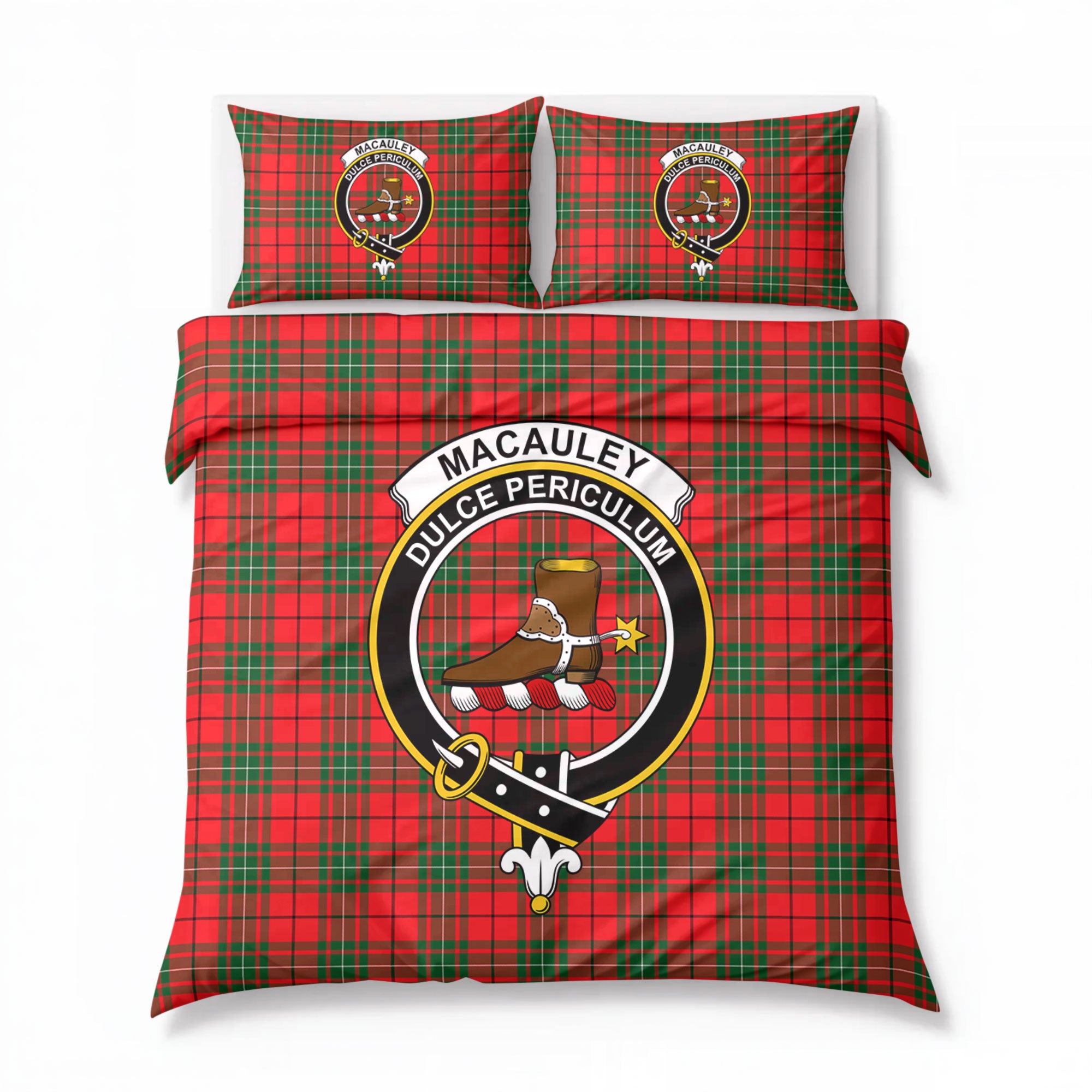 MacAuley Modern Tartan Crest Bedding Set