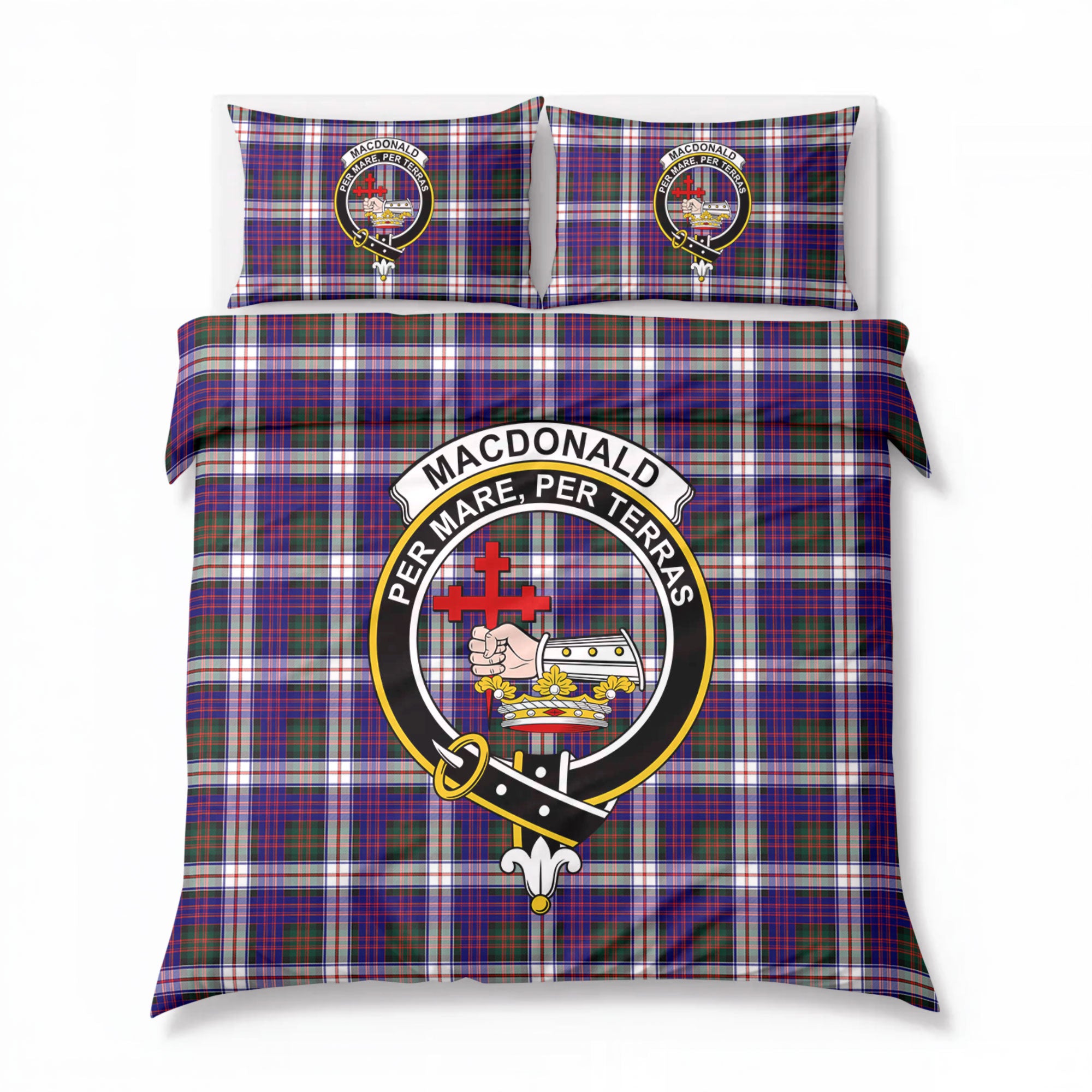 MacDonald Dress Modern Tartan Crest Bedding Set