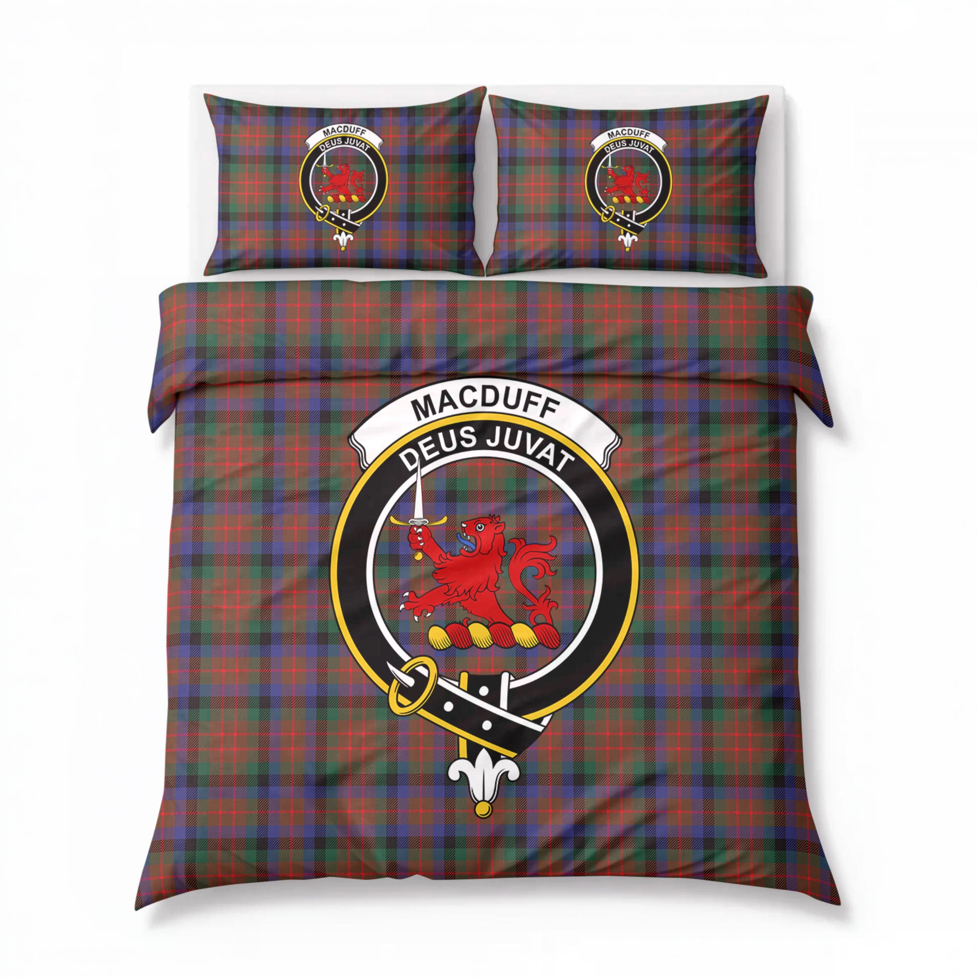 MacDuff Hunting Modern Tartan Crest Bedding Set