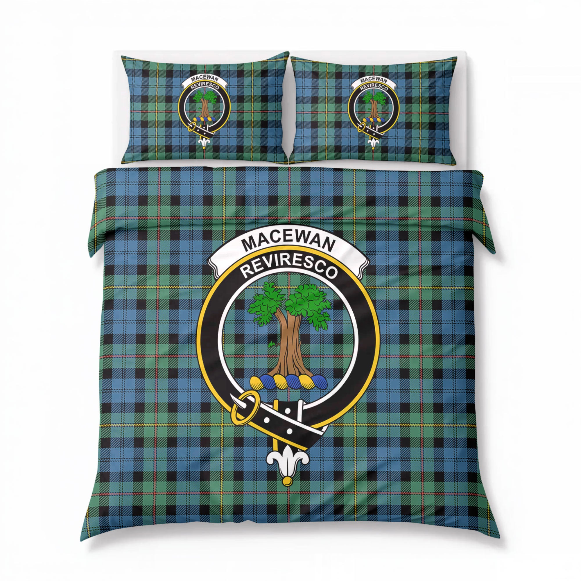 MacEwan Ancient Tartan Crest Bedding Set