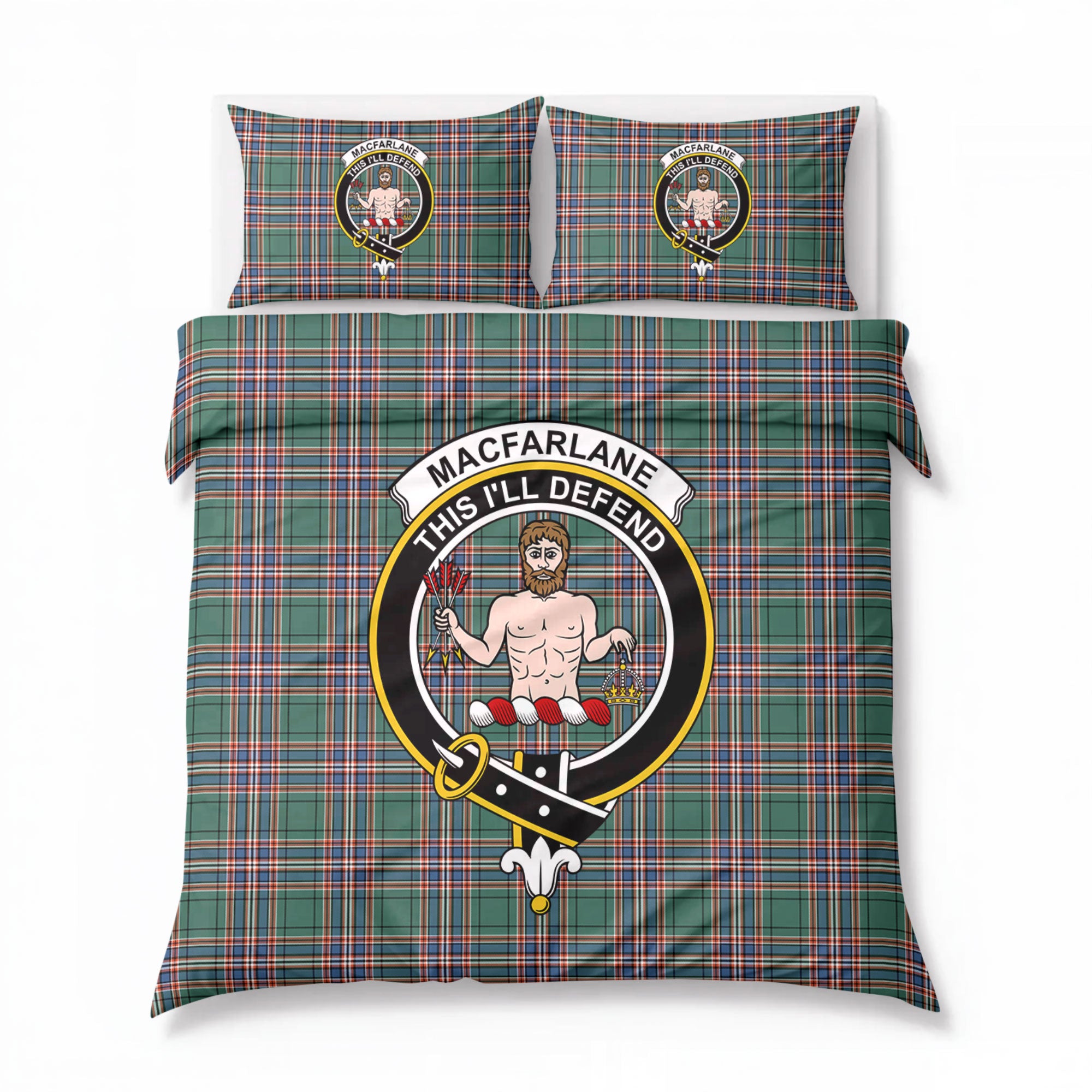 MacFarlane Hunting Ancient Tartan Crest Bedding Set