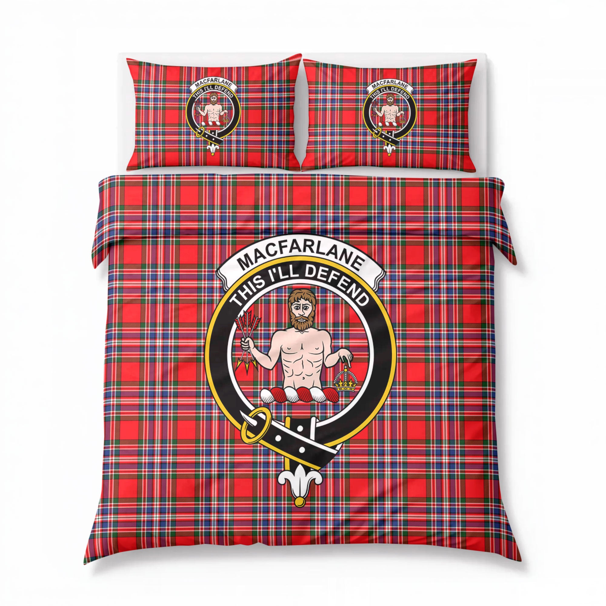MacFarlane Modern Tartan Crest Bedding Set