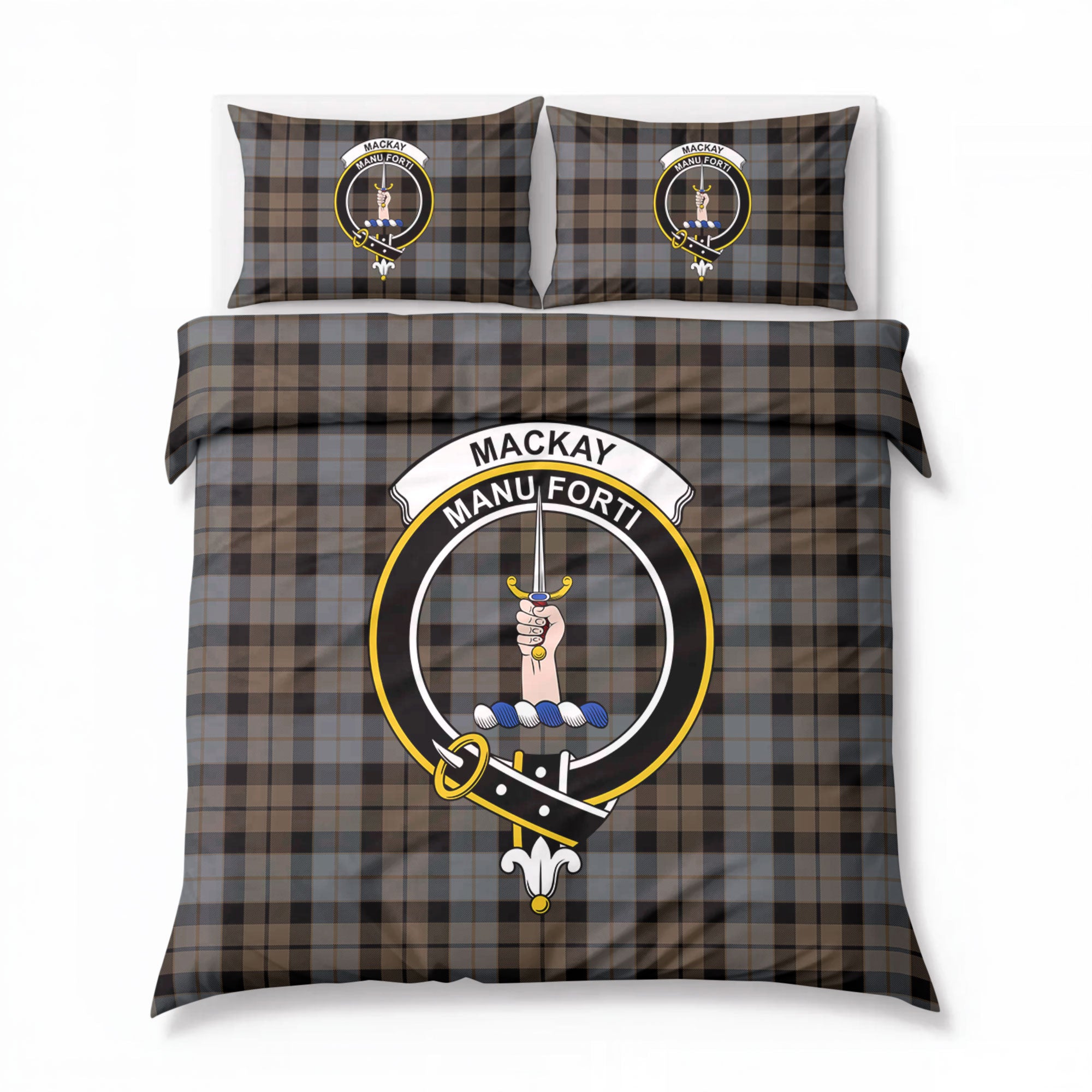 MacKay Weathered Tartan Crest Bedding Set