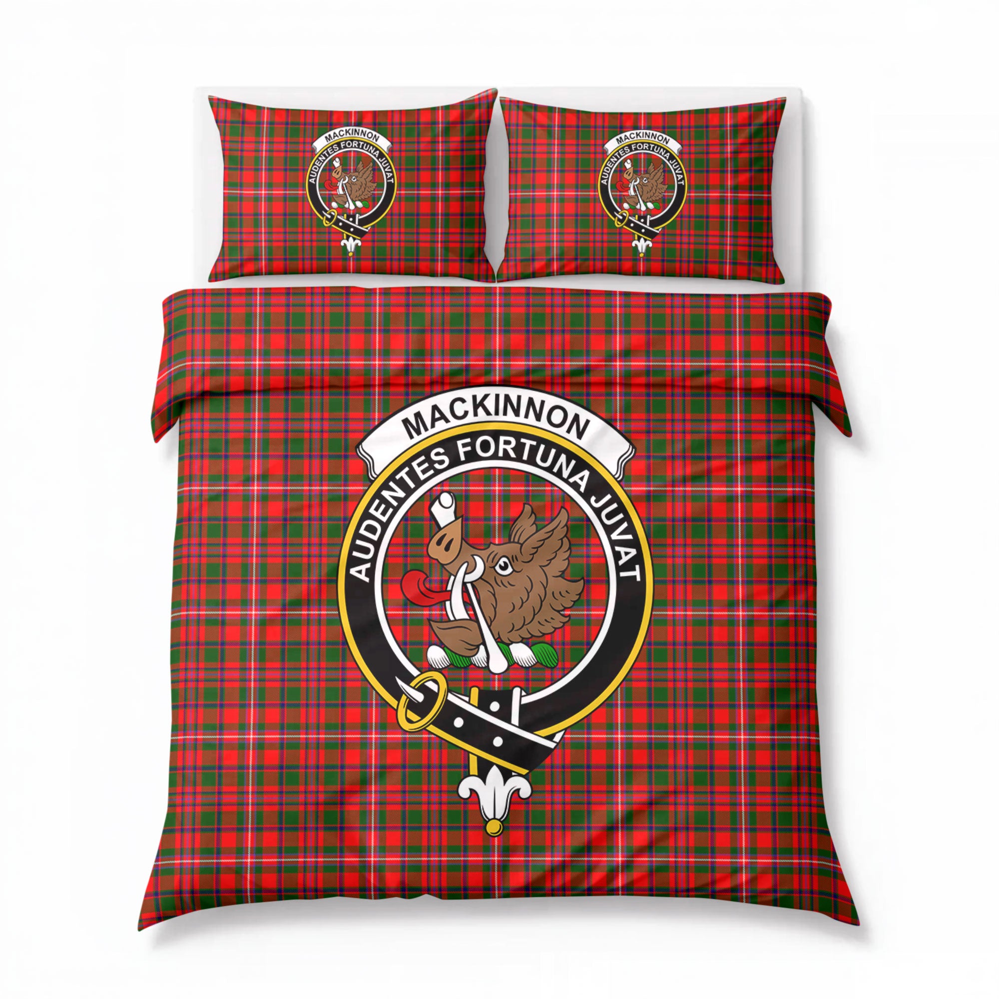 MacKinnon Modern Tartan Crest Bedding Set