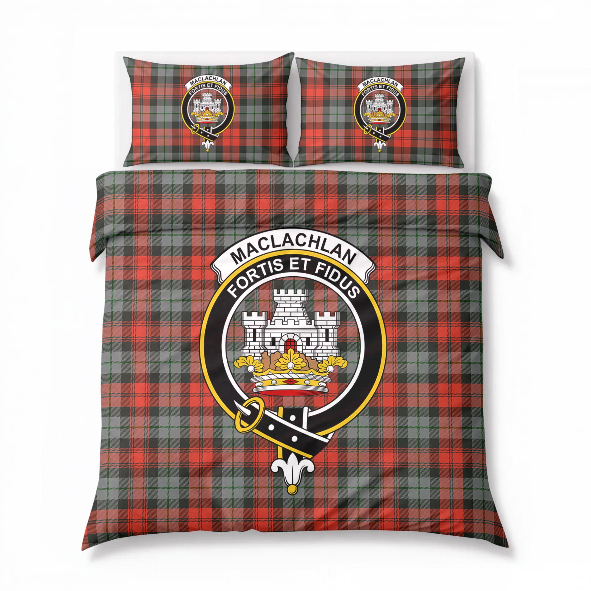 MacLachlan Weathered Tartan Crest Bedding Set