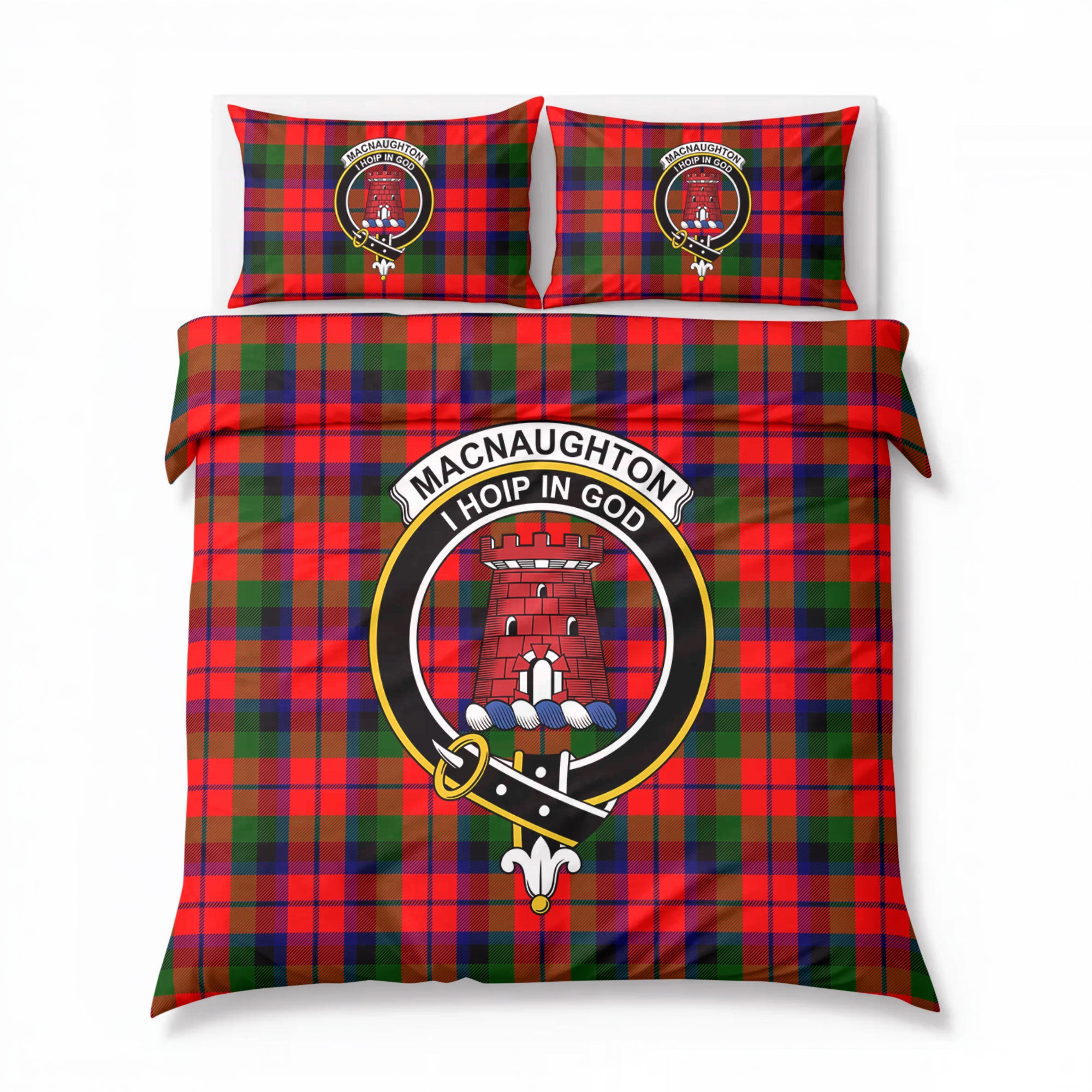 MacNaughton Modern Tartan Crest Bedding Set