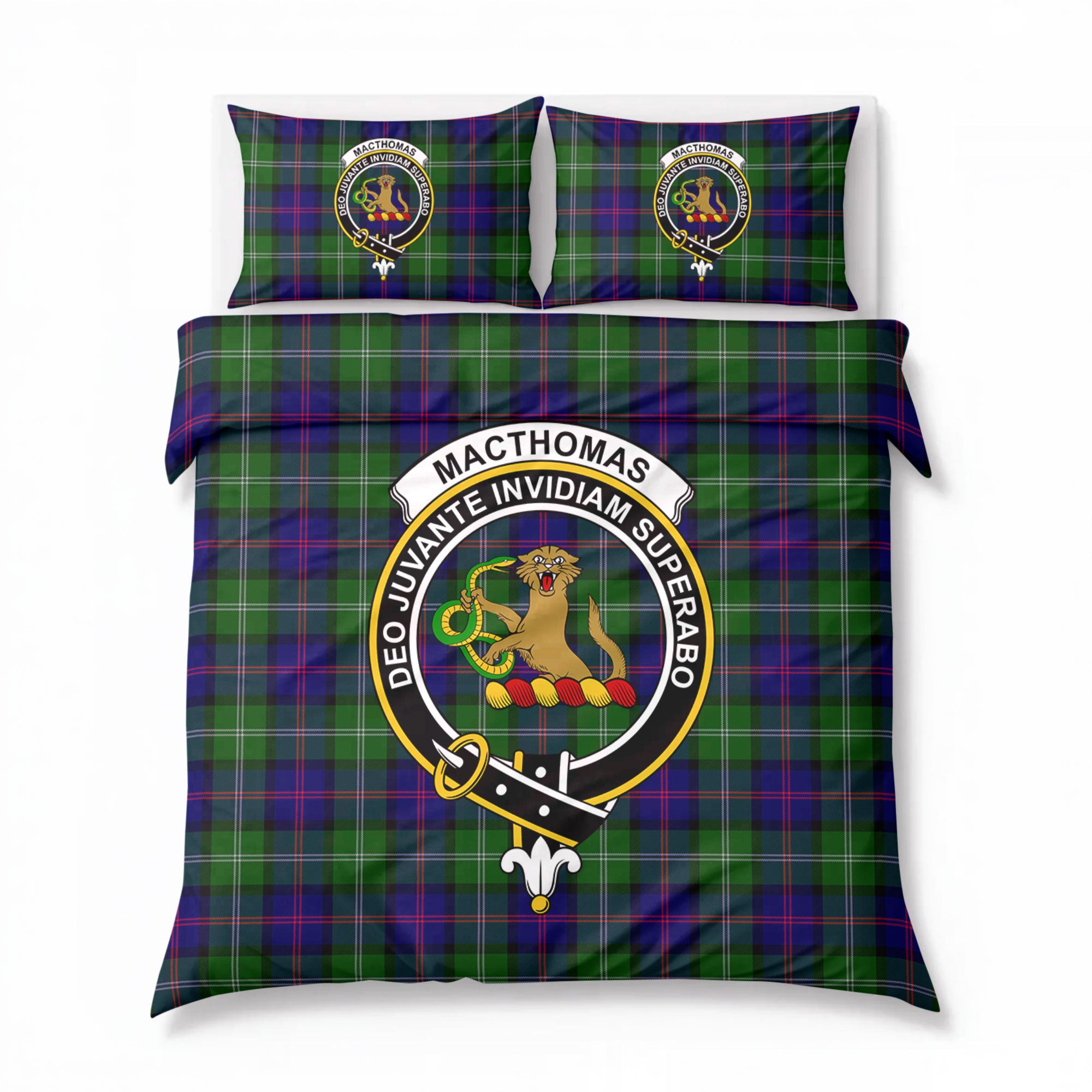 MacThomas Modern Tartan Crest Bedding Set