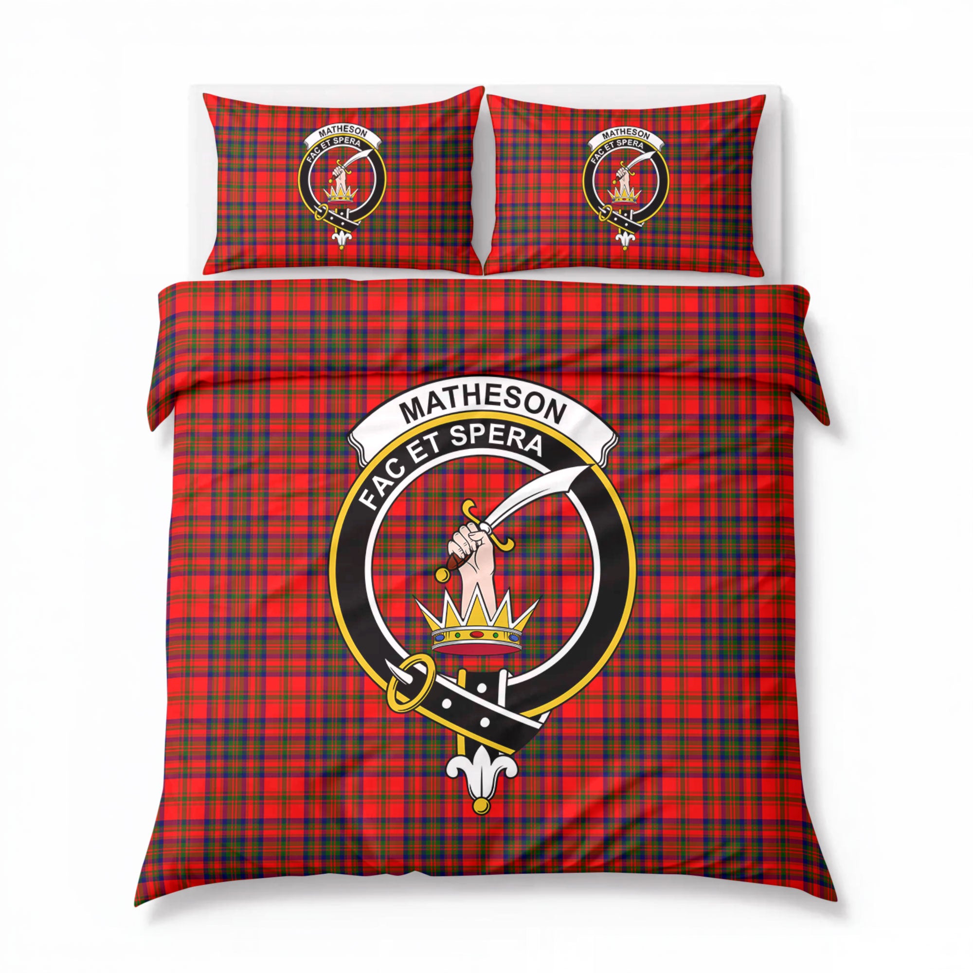 Matheson Modern Tartan Crest Bedding Set