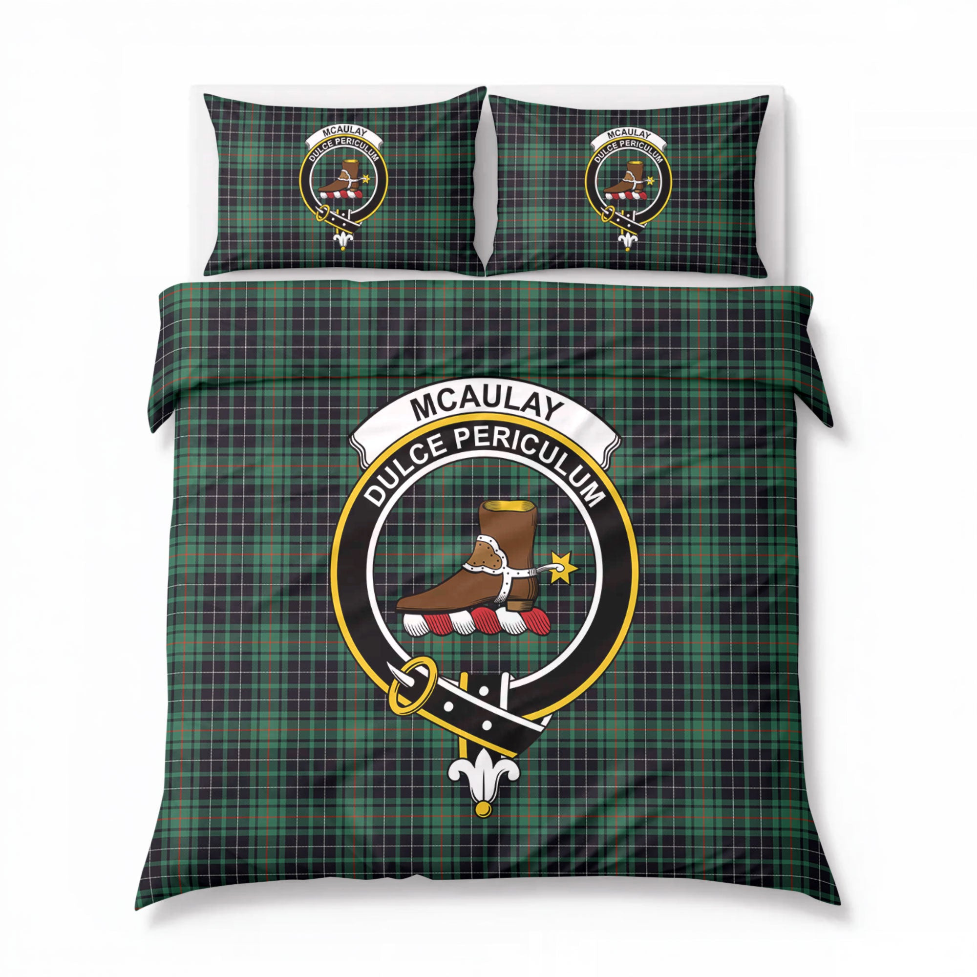 McAulay Hunting Ancient Tartan Crest Bedding Set