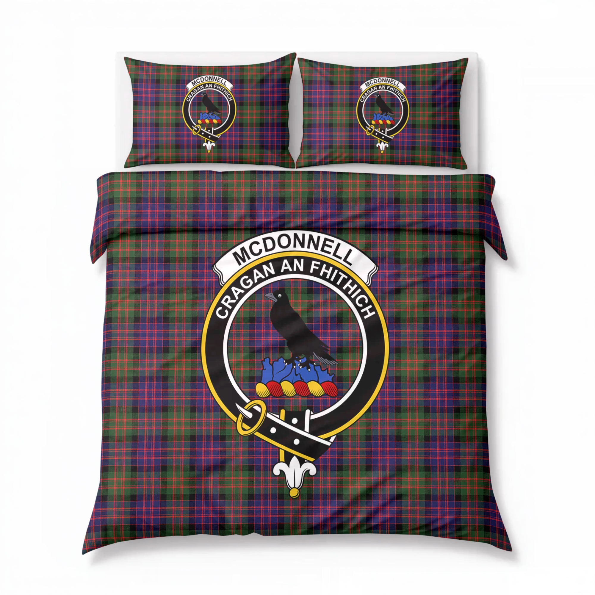 McDonnell of Glengarry Modern Tartan Crest Bedding Set