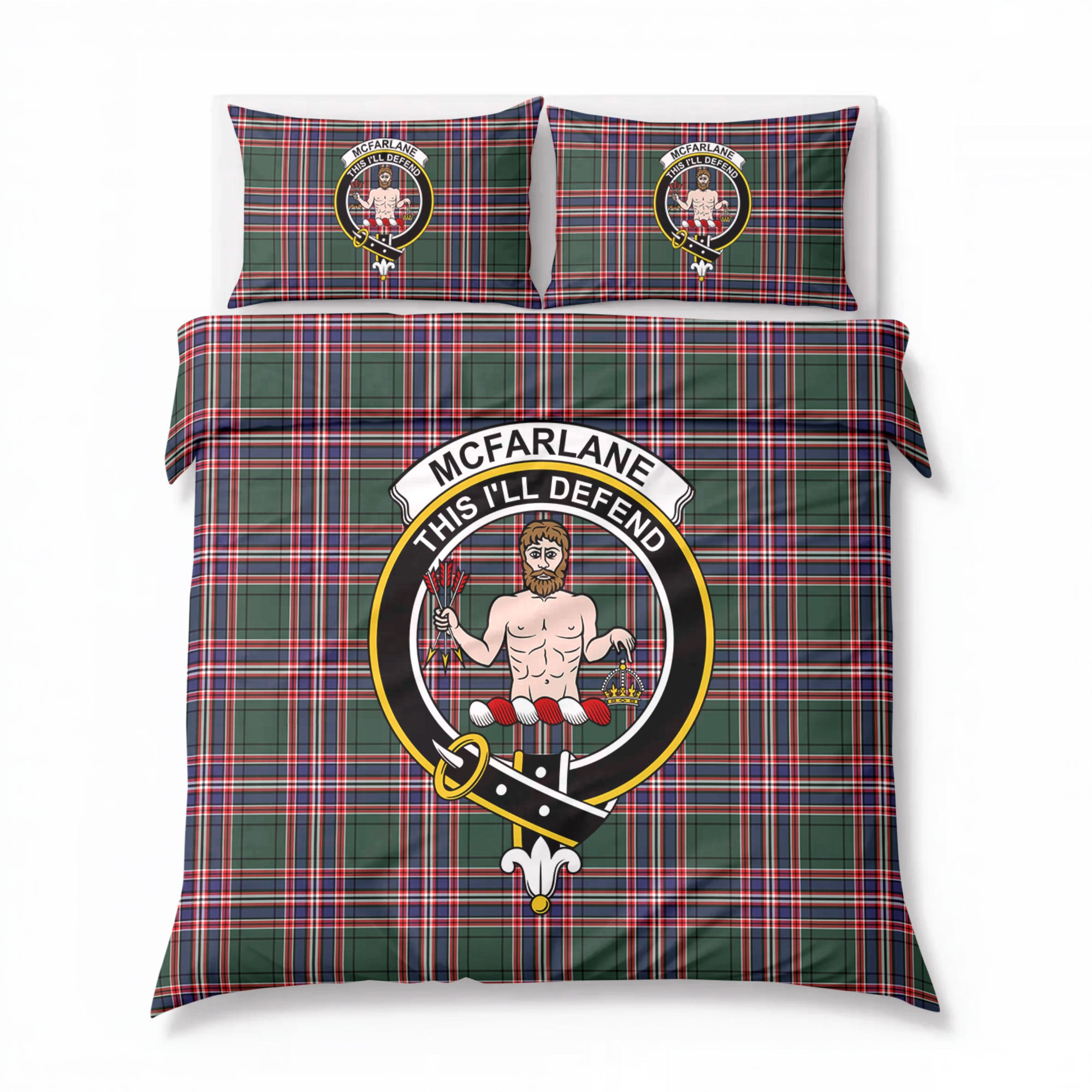 McFarlane Hunting Modern Tartan Crest Bedding Set