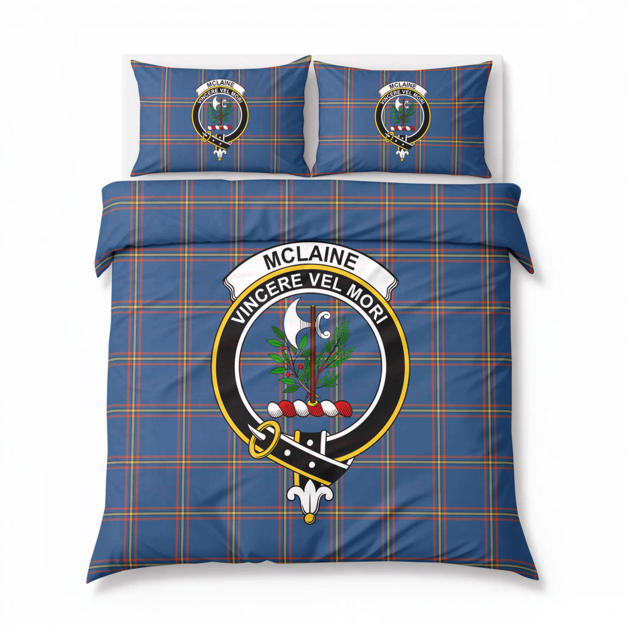 McLaine of Loch Buie Hunting Ancient Tartan Crest Bedding Set