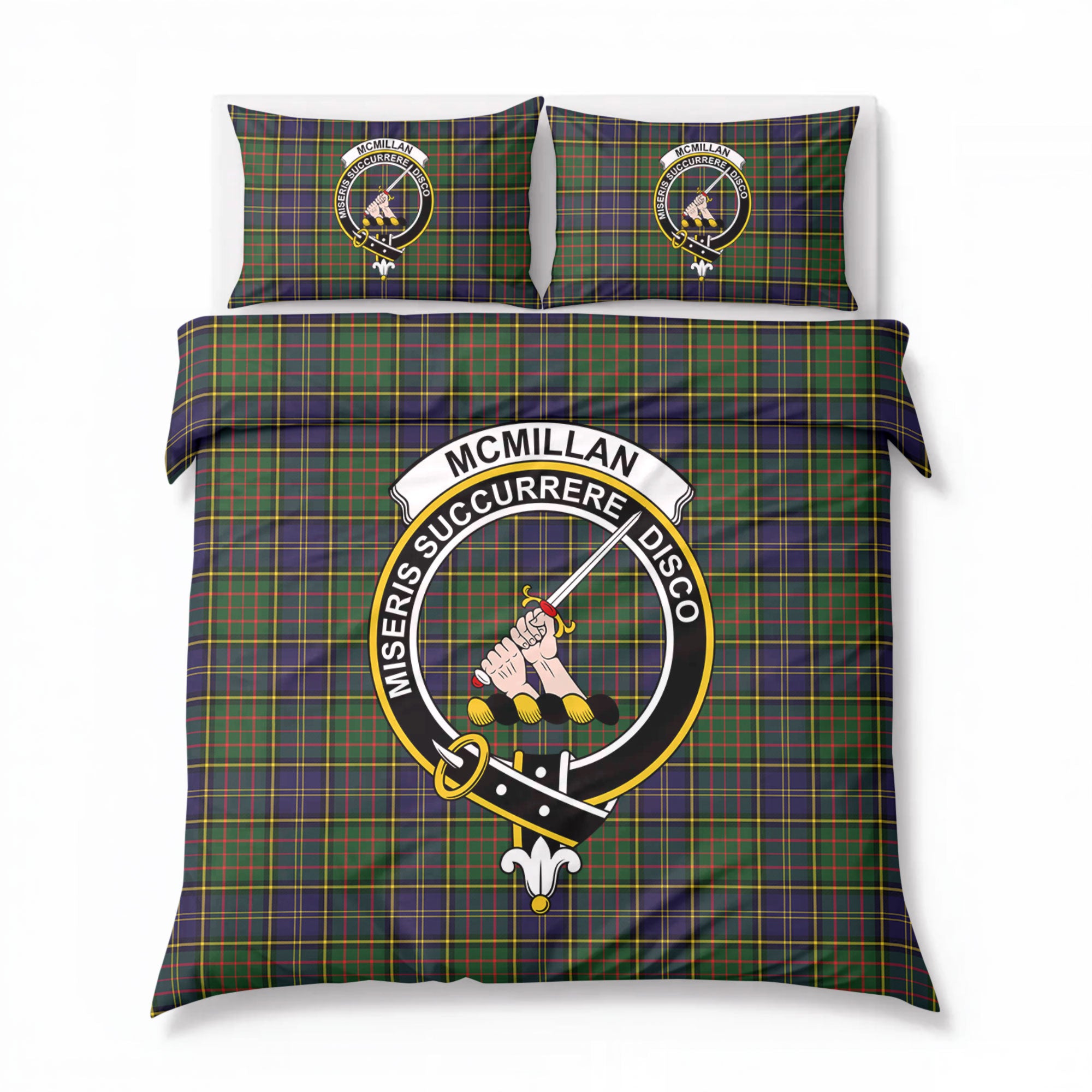 McMillan Hunting Modern Tartan Crest Bedding Set