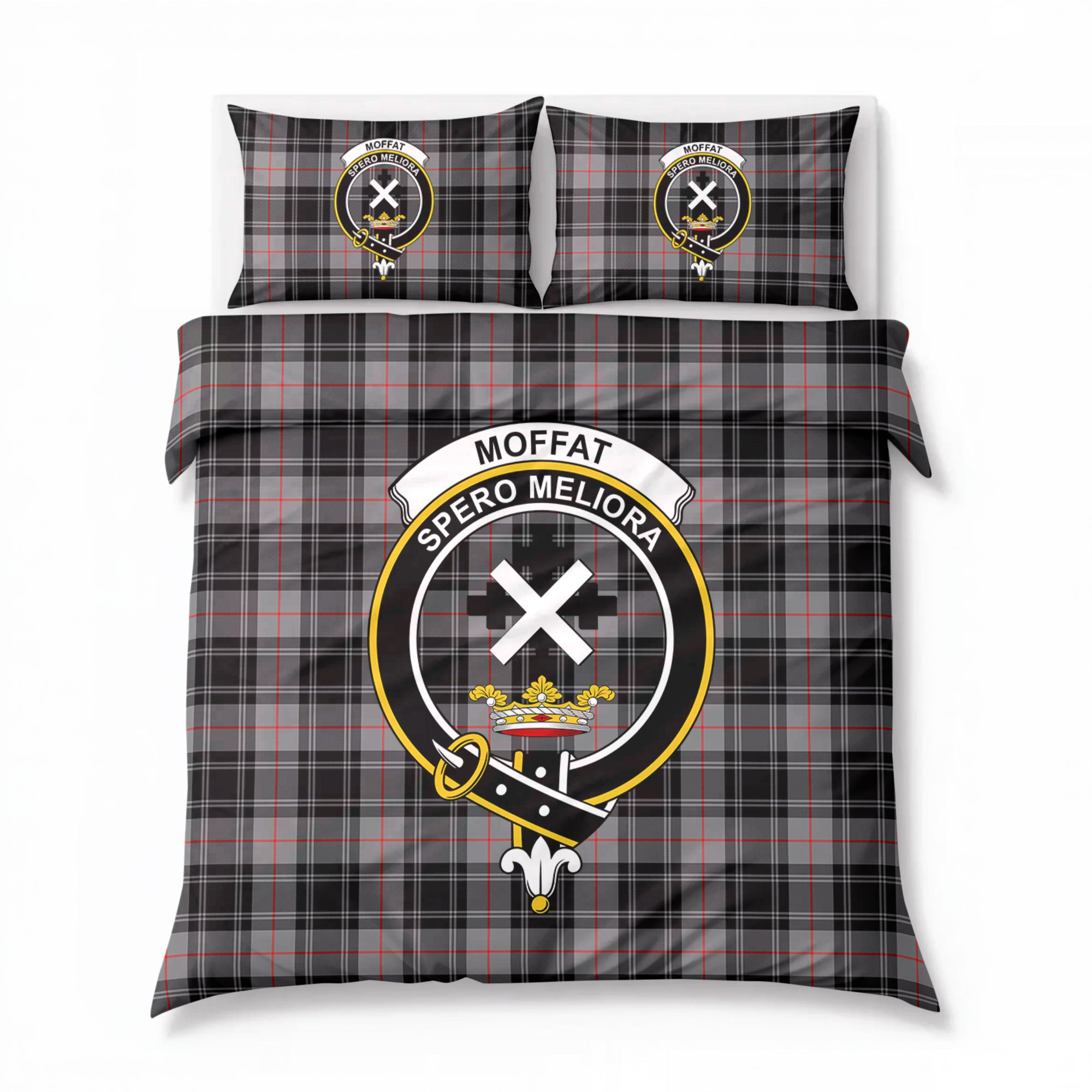 Moffat Modern Tartan Crest Bedding Set
