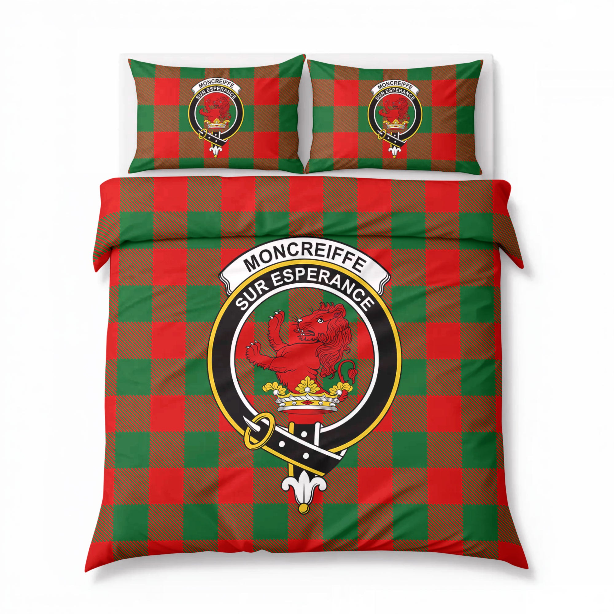 Moncreiffe (or Moncreiff) Tartan Crest Bedding Set
