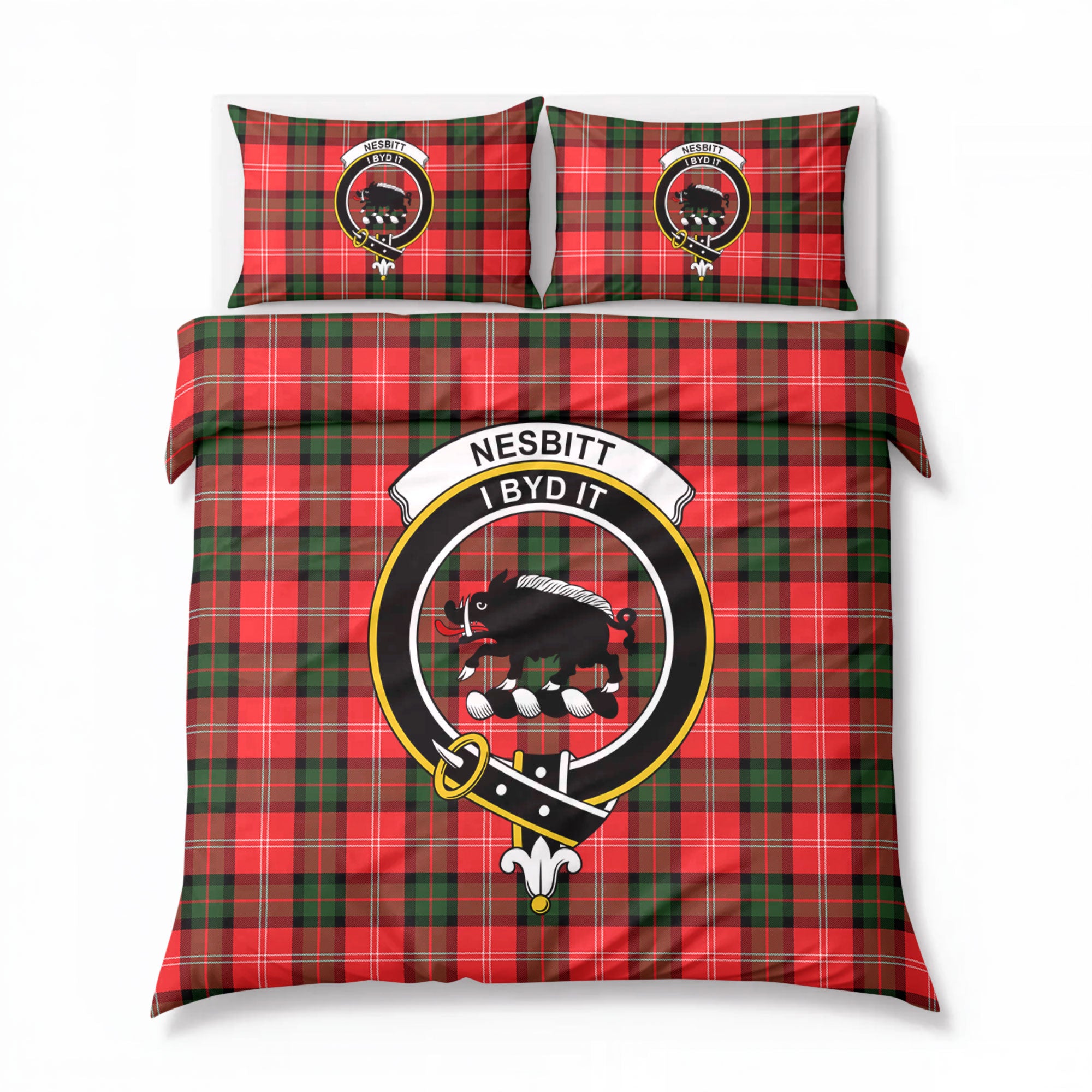 Nesbitt Modern Tartan Crest Bedding Set