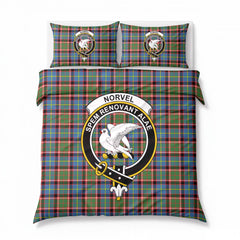 Norvel (or Norvill) Tartan Crest Bedding Set
