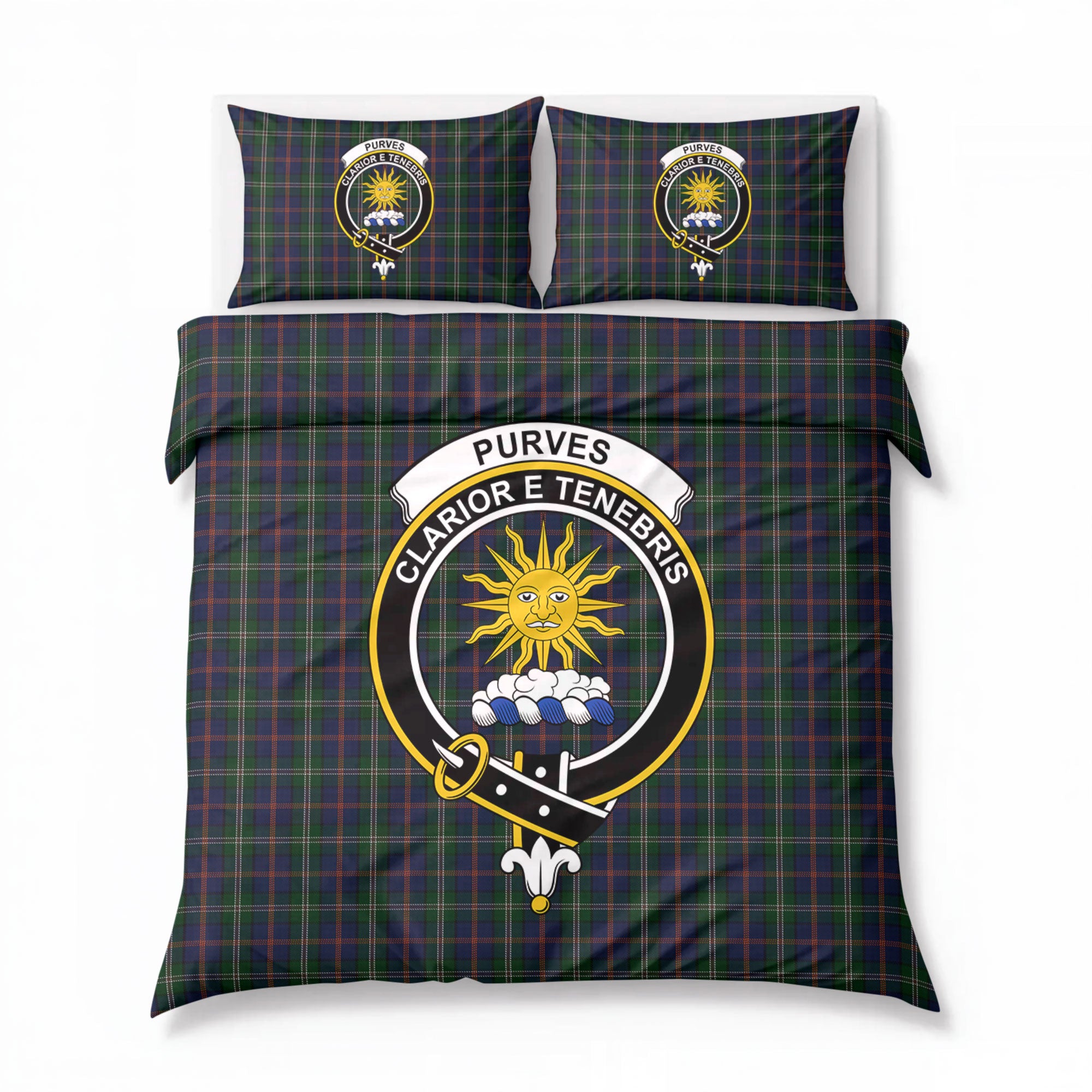 Purves Tartan Crest Bedding Set