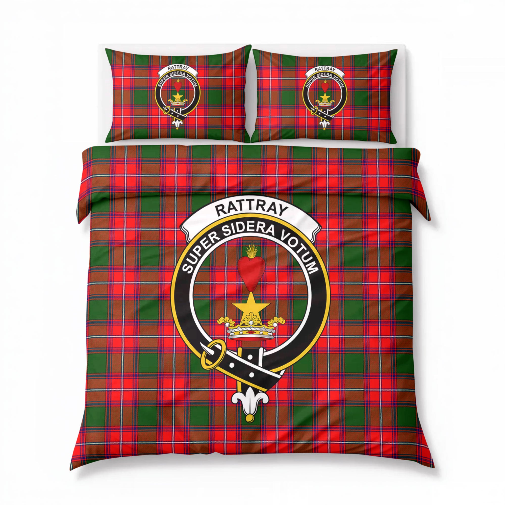 Rattray Modern Tartan Crest Bedding Set