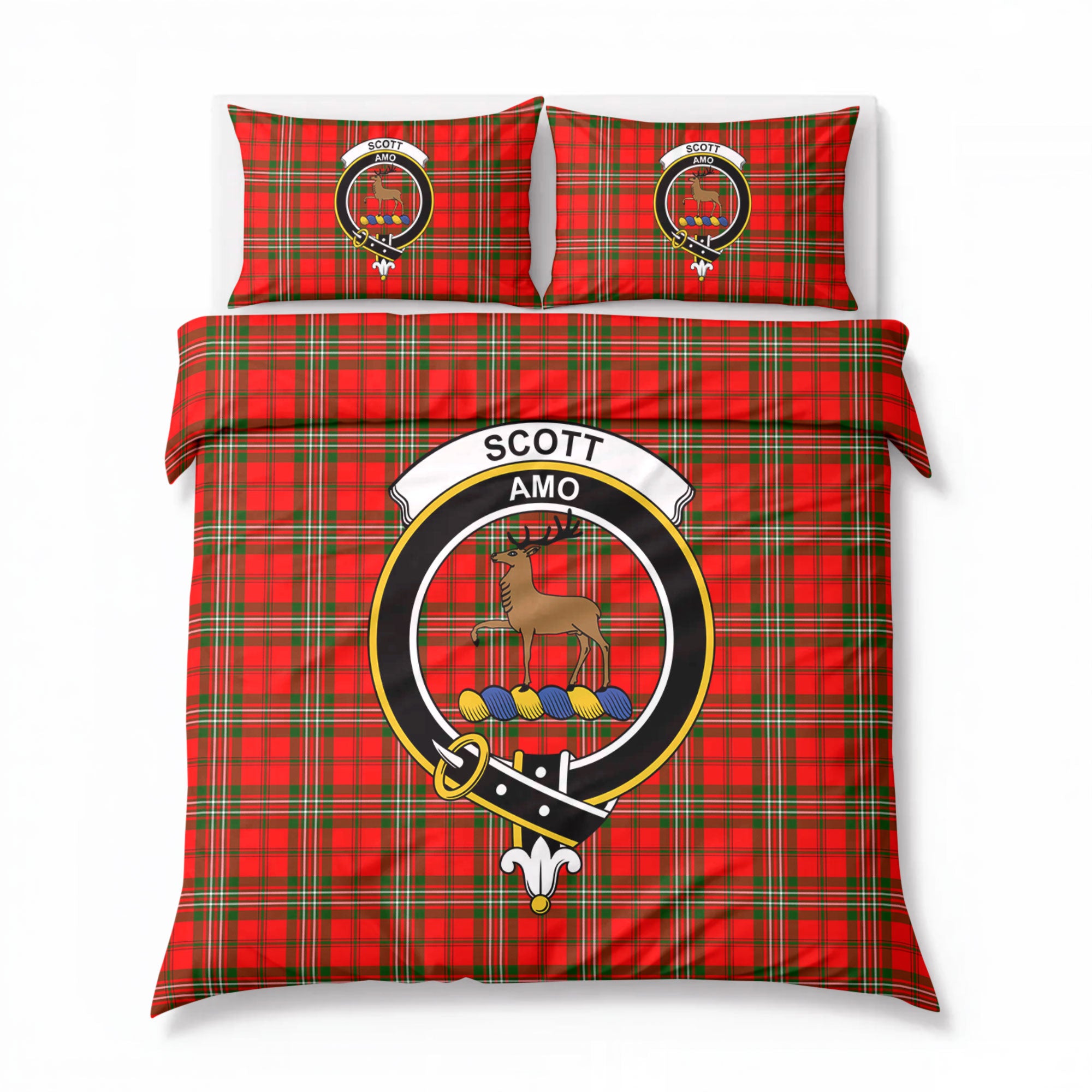Scott Modern Tartan Crest Bedding Set