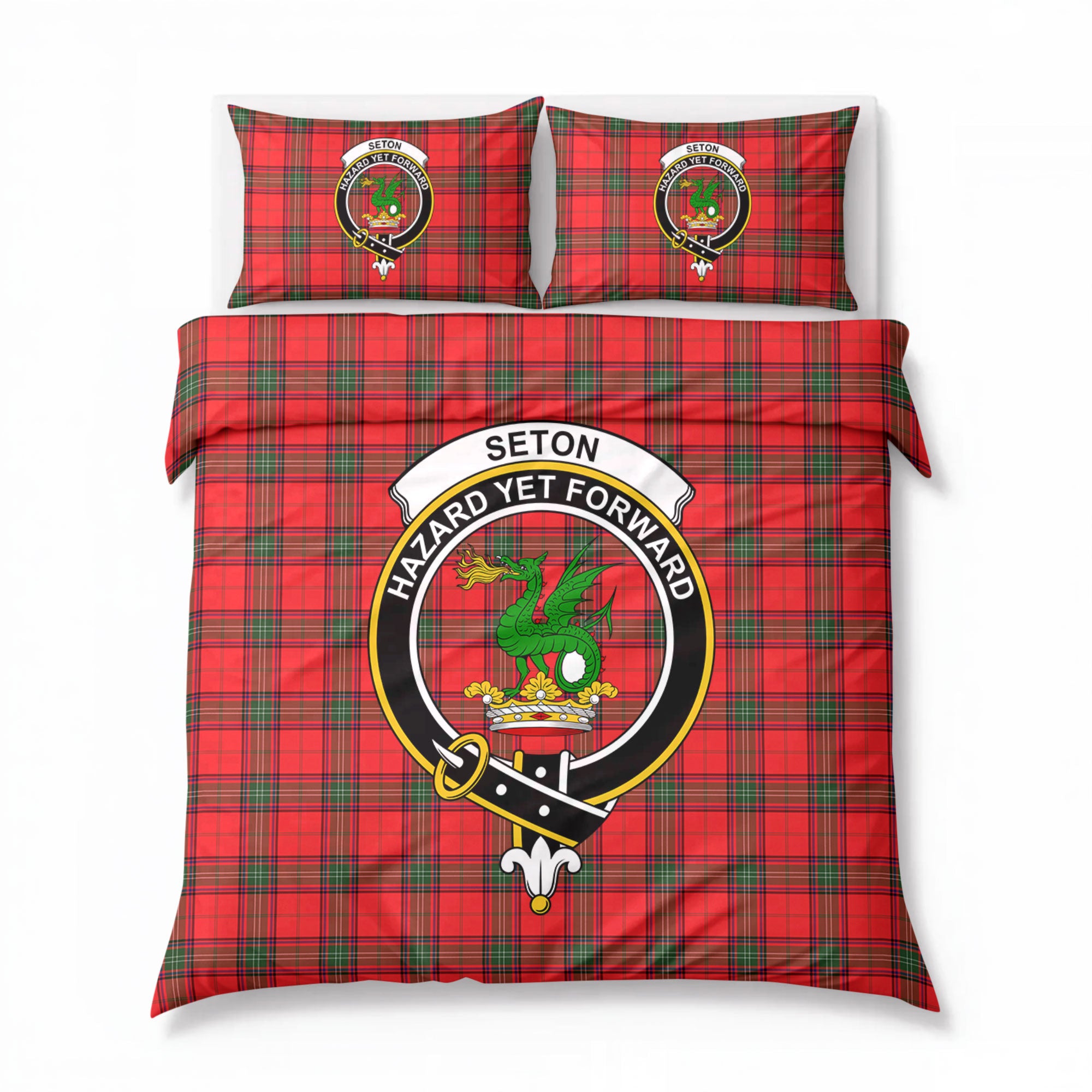 Seton Modern Tartan Crest Bedding Set
