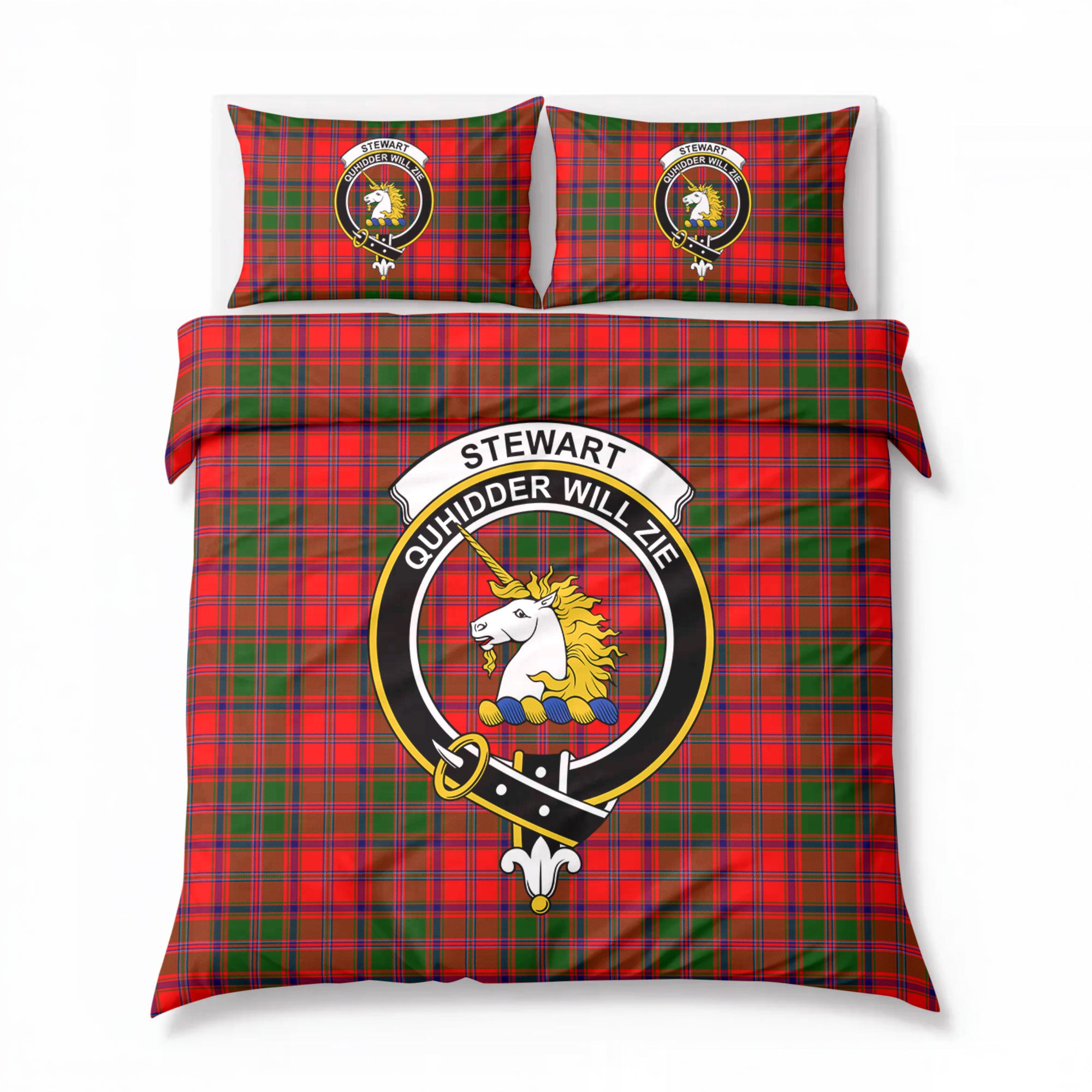 Stewart of Appin Modern Tartan Crest Bedding Set
