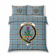 Thomson Blue Tartan Crest Bedding Set