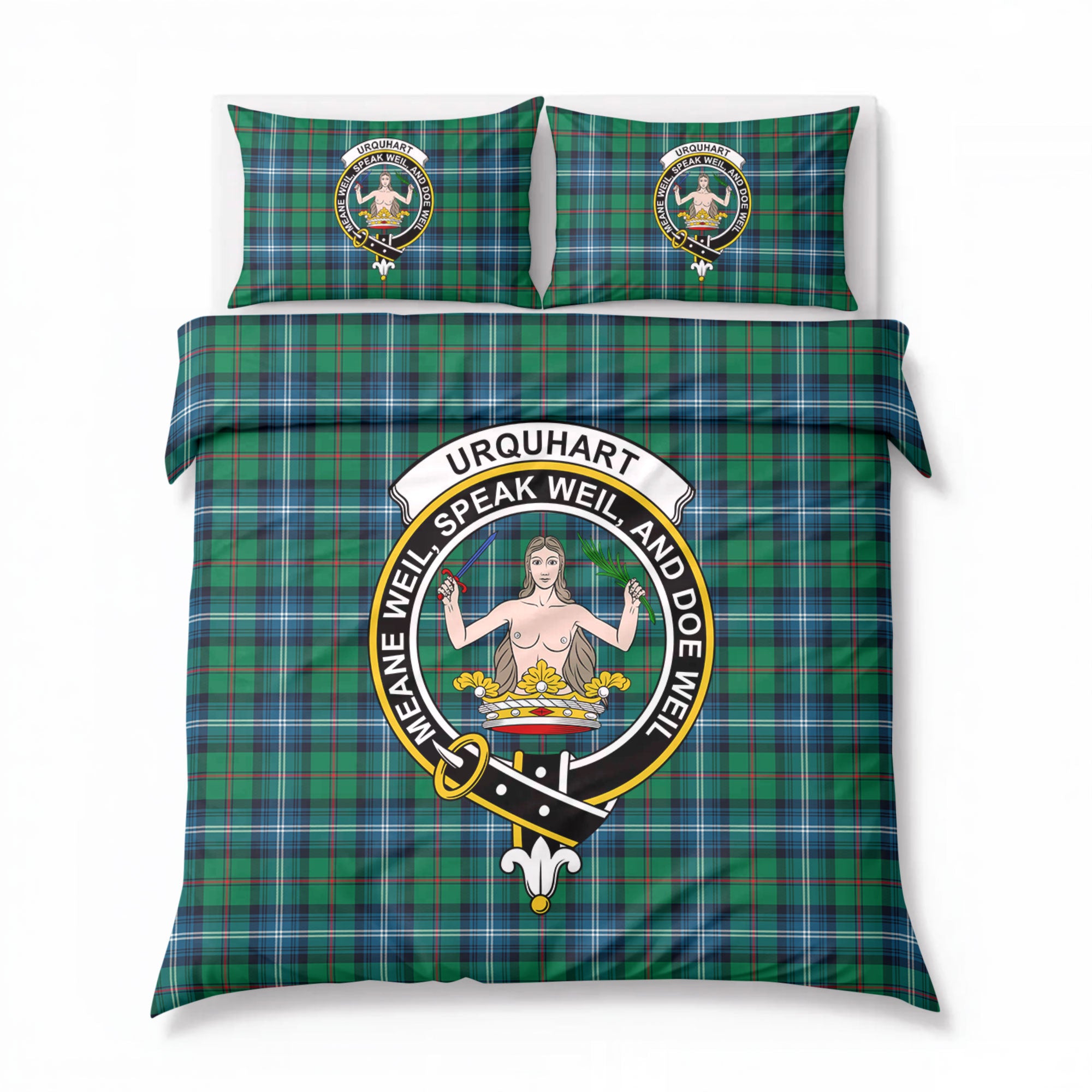 Urquhart Ancient Tartan Crest Bedding Set