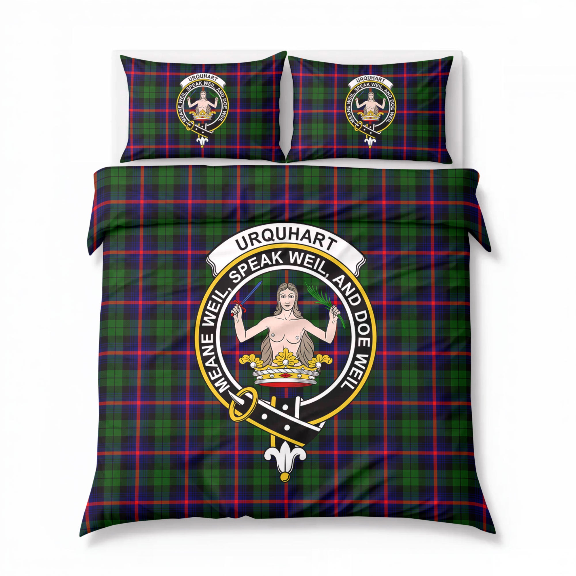 Urquhart Modern Tartan Crest Bedding Set