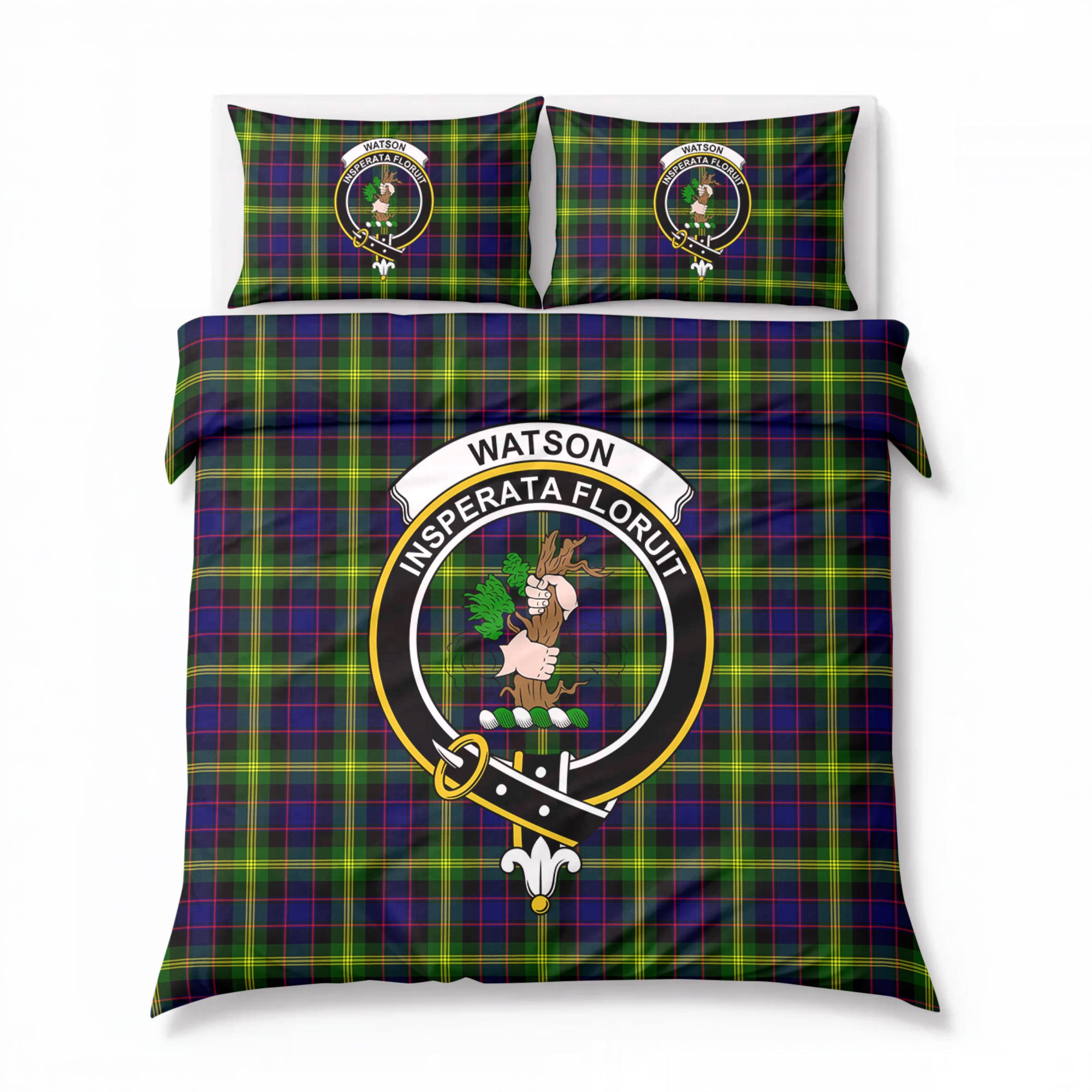 Watson Modern Tartan Crest Bedding Set