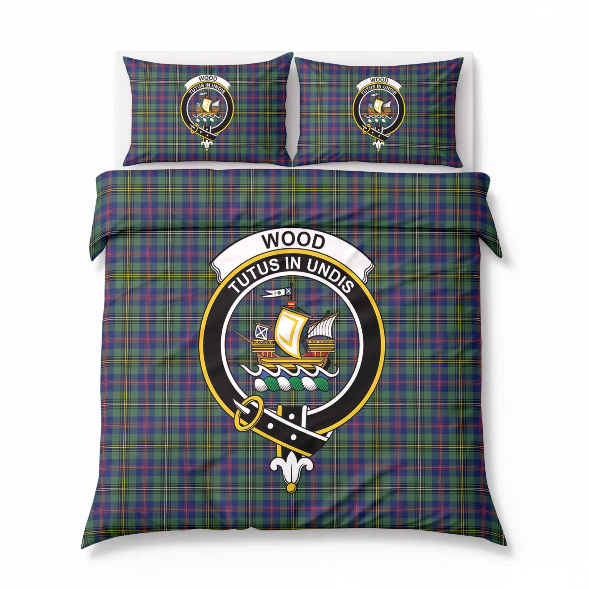 Wood Tartan Crest Bedding Set