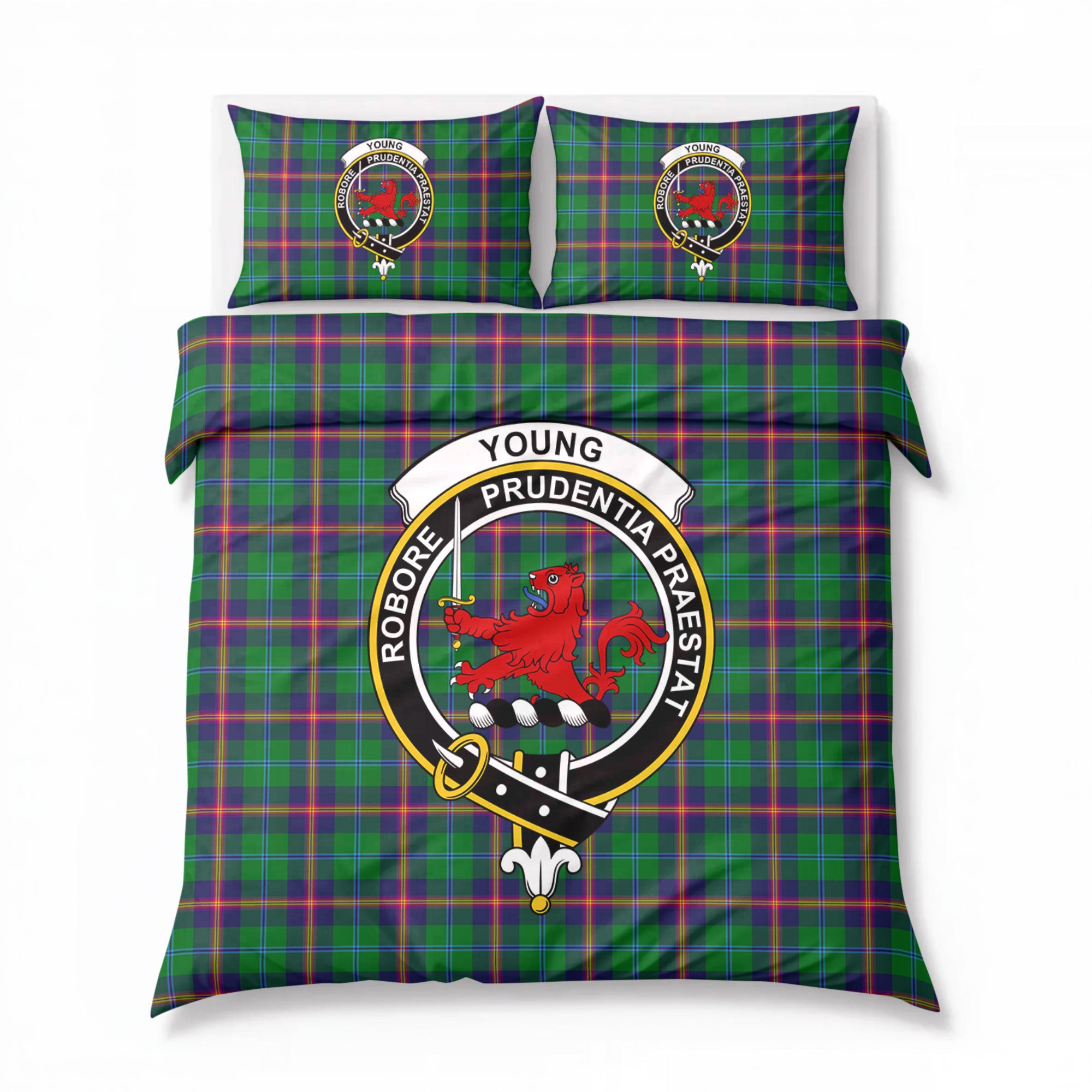 Young Modern Tartan Crest Bedding Set