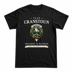 Cranstoun Tartan Crest Mischief and Mayhem T-shirt