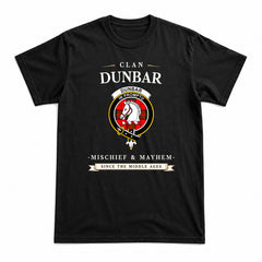 Dunbar Modern Tartan Crest Mischief and Mayhem T-shirt