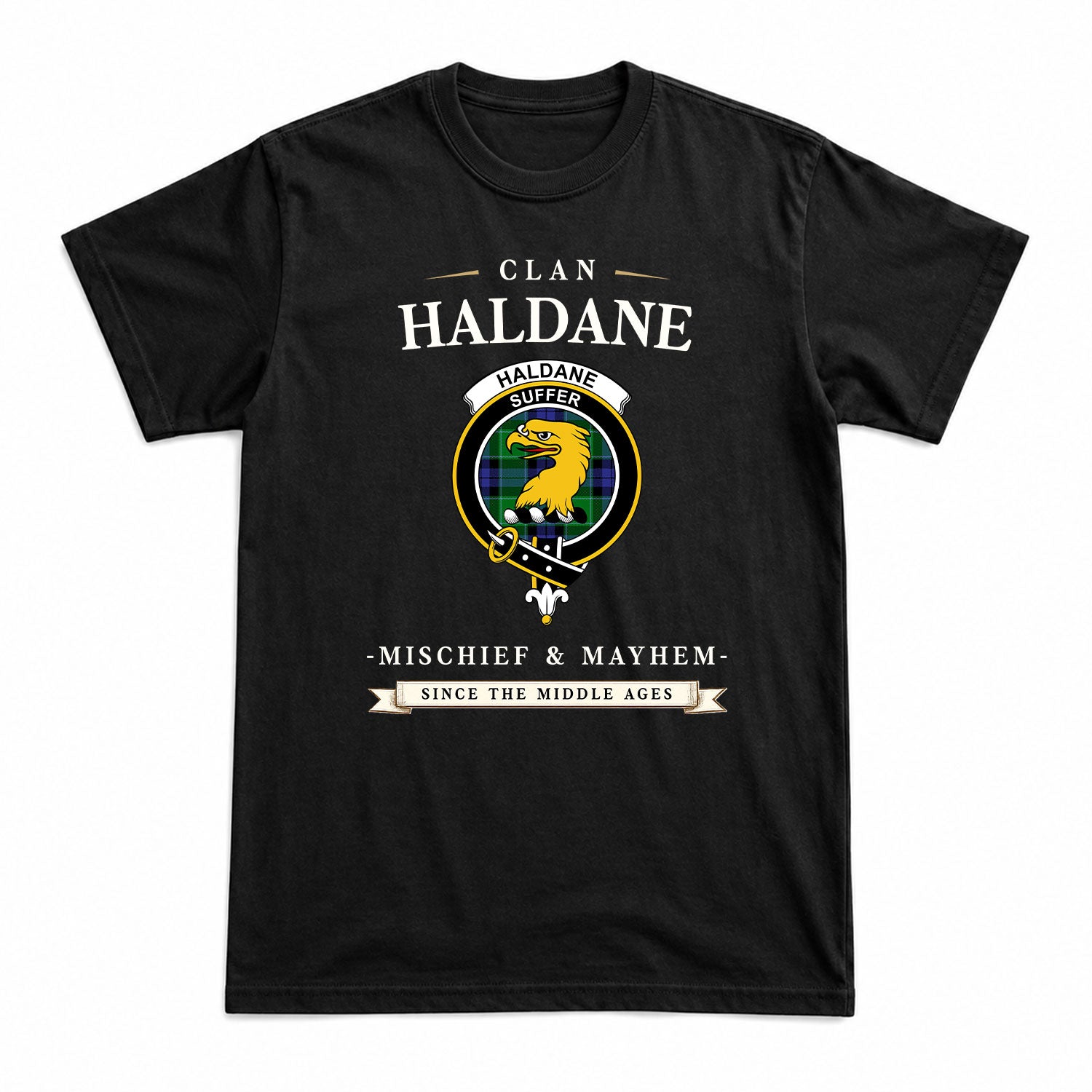Haldane Tartan Crest Mischief and Mayhem T-shirt
