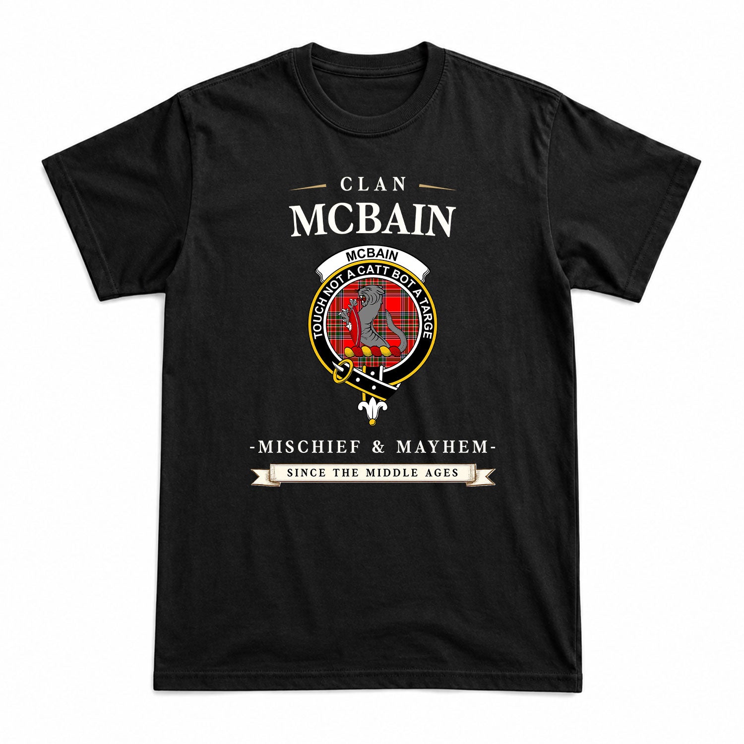 McBain Tartan Crest Mischief and Mayhem T-shirt