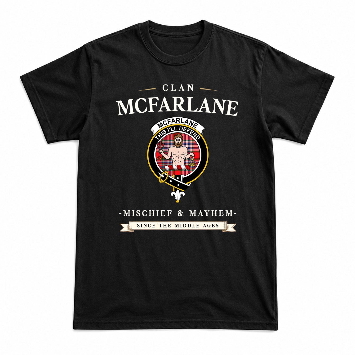 McFarlane Modern Tartan Crest Mischief and Mayhem T-shirt