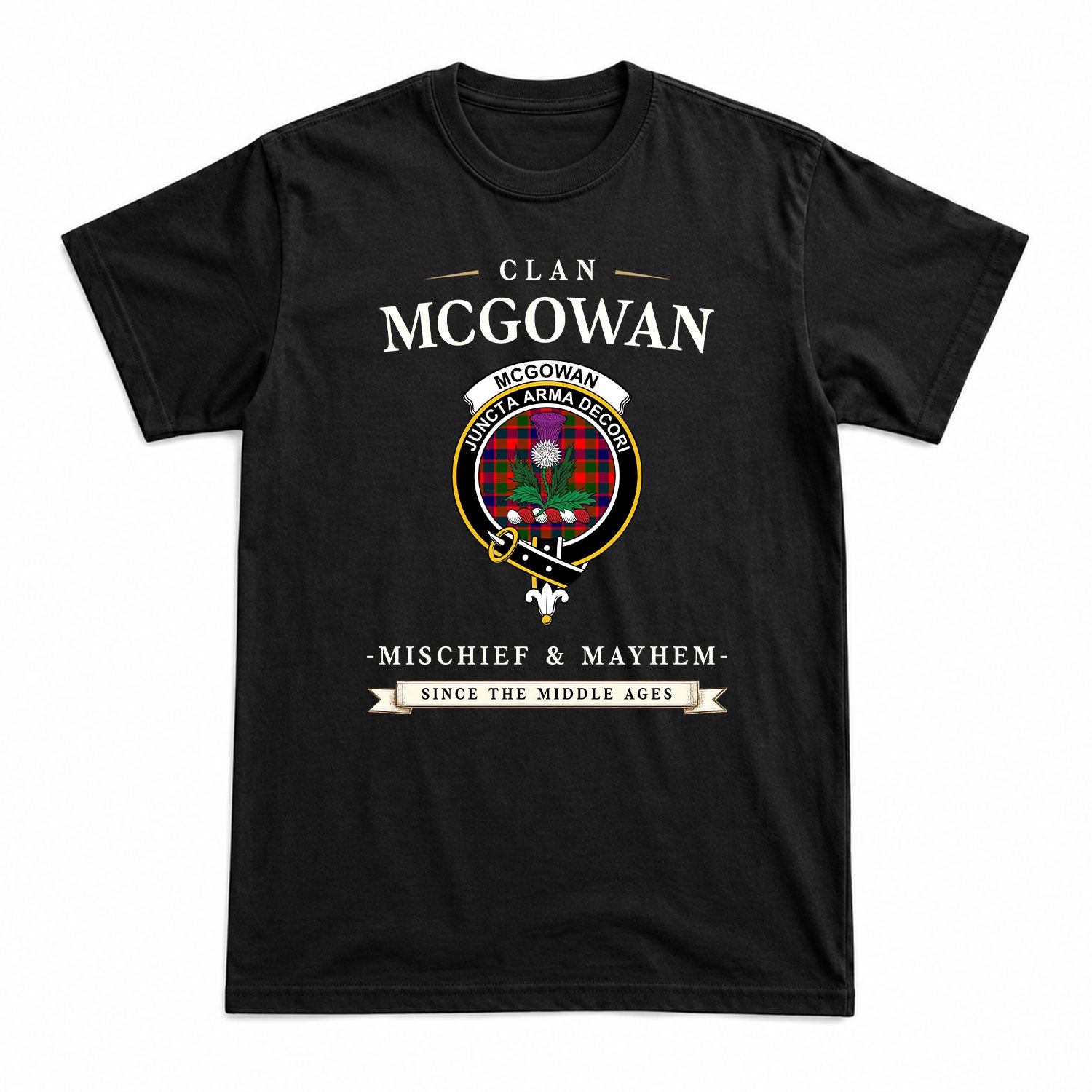 McGowan Tartan Crest Mischief and Mayhem T-shirt