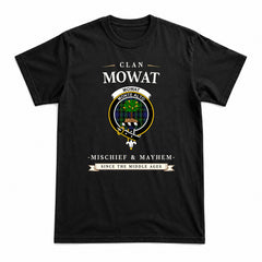 Mowat Modern Tartan Crest Mischief and Mayhem T-shirt