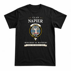 Napier Ancient Tartan Crest Mischief and Mayhem T-shirt