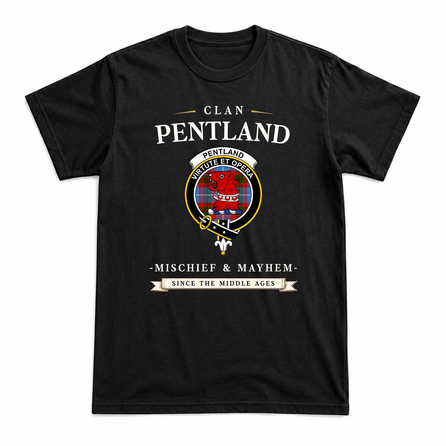 Pentland Tartan Crest Mischief and Mayhem T-shirt