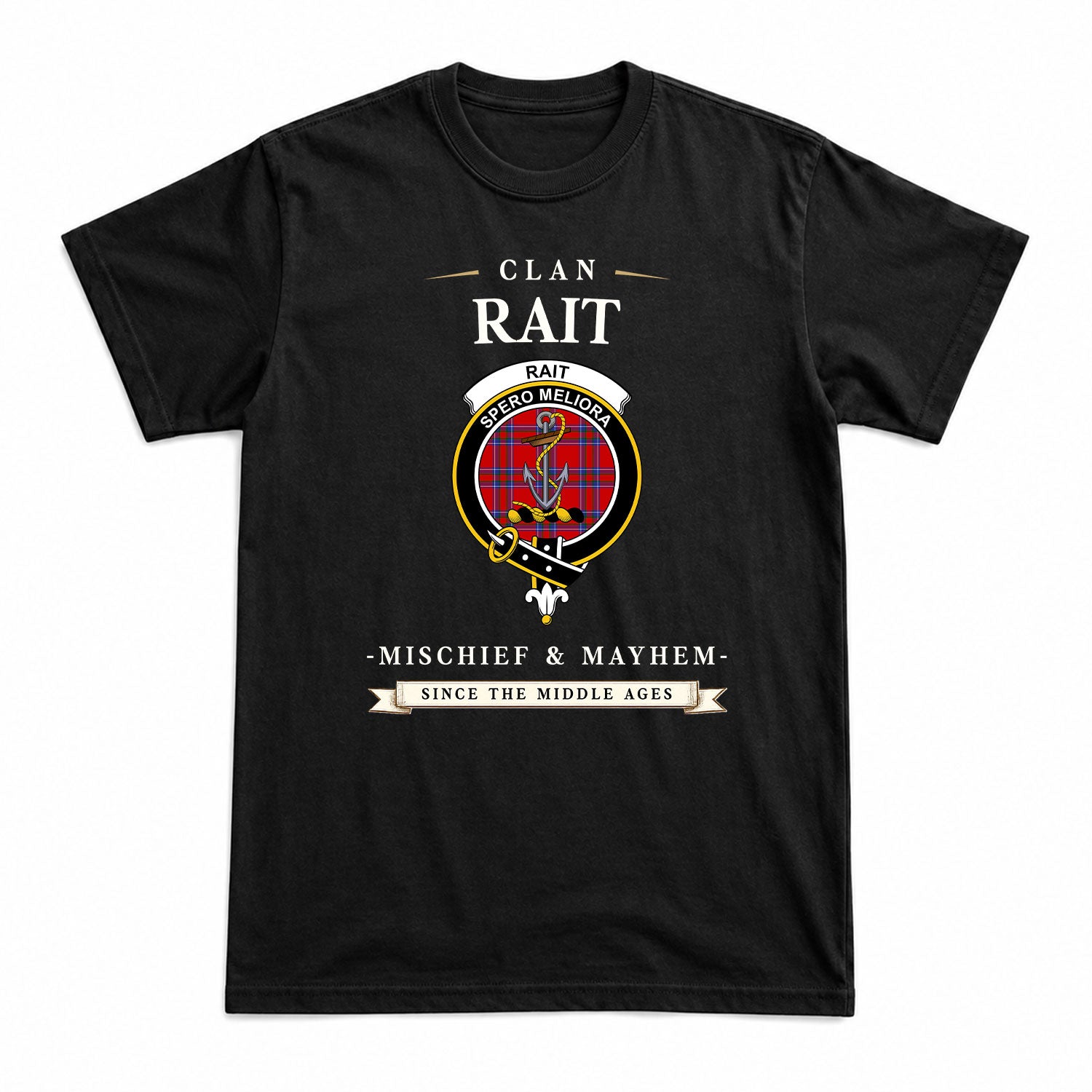 Rait Tartan Crest Mischief and Mayhem T-shirt