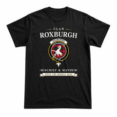 Roxburgh District Tartan Crest Mischief and Mayhem T-shirt