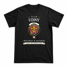 Udny Tartan Crest Mischief and Mayhem T-shirt