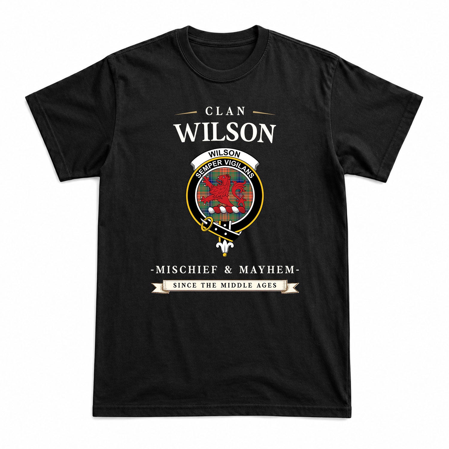 Wilson Ancient Tartan Crest Mischief and Mayhem T-shirt