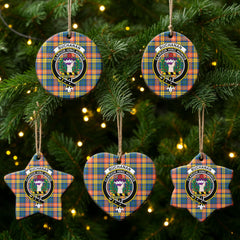 Buchanan Ancient Tartan Crest Christmas Ceramic Ornament